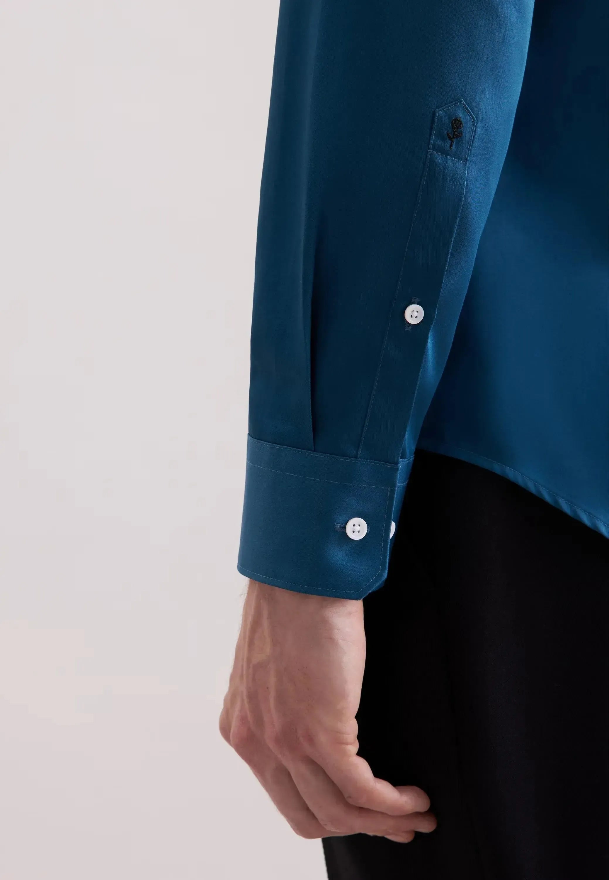 Shaped Fit Easy Iron New Kent Business Shirt Dark Teal-seidensticker uk