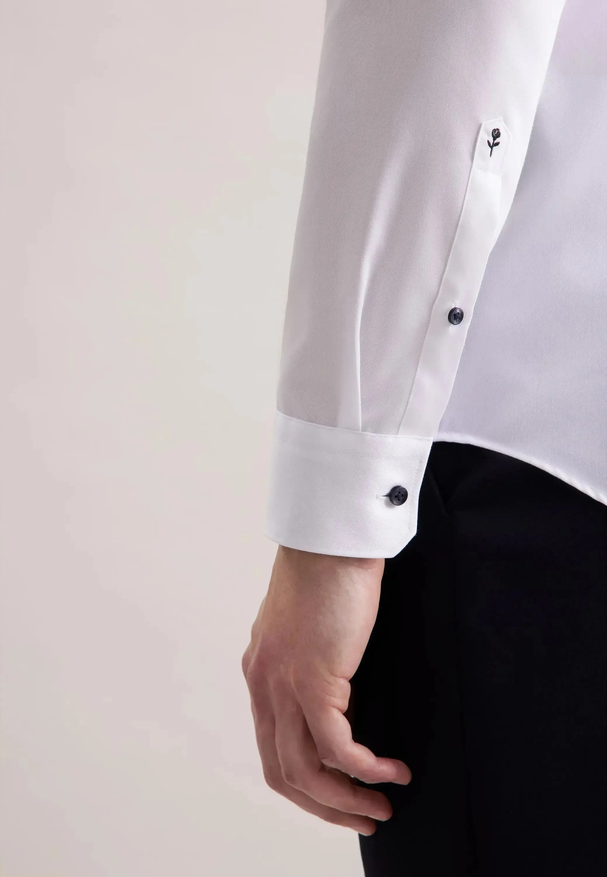 Shaped Fit No Iron Contrast Kent Collar Business Shirt White-seidensticker uk