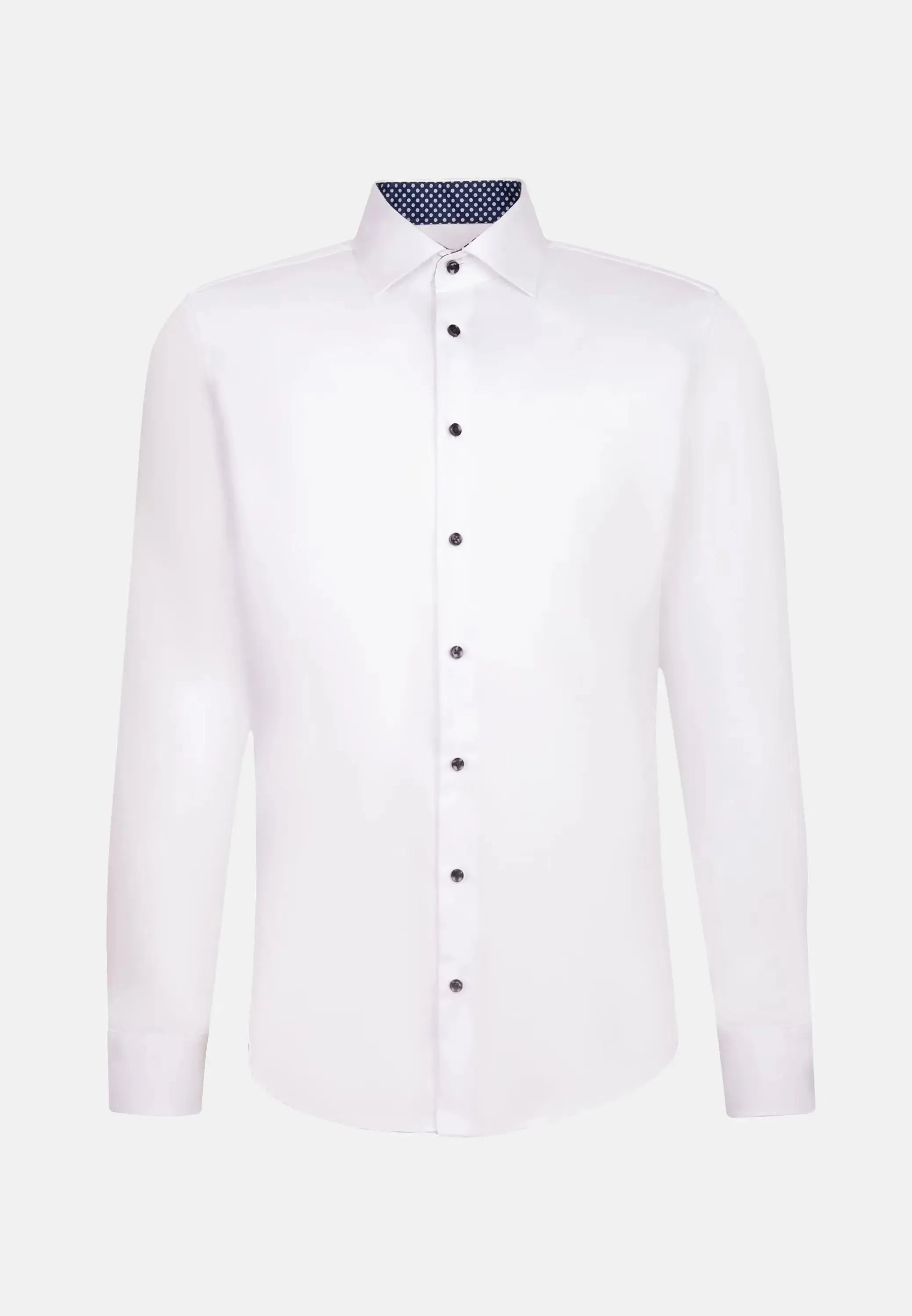 Shaped Fit No Iron Contrast Kent Collar Business Shirt White-seidensticker uk