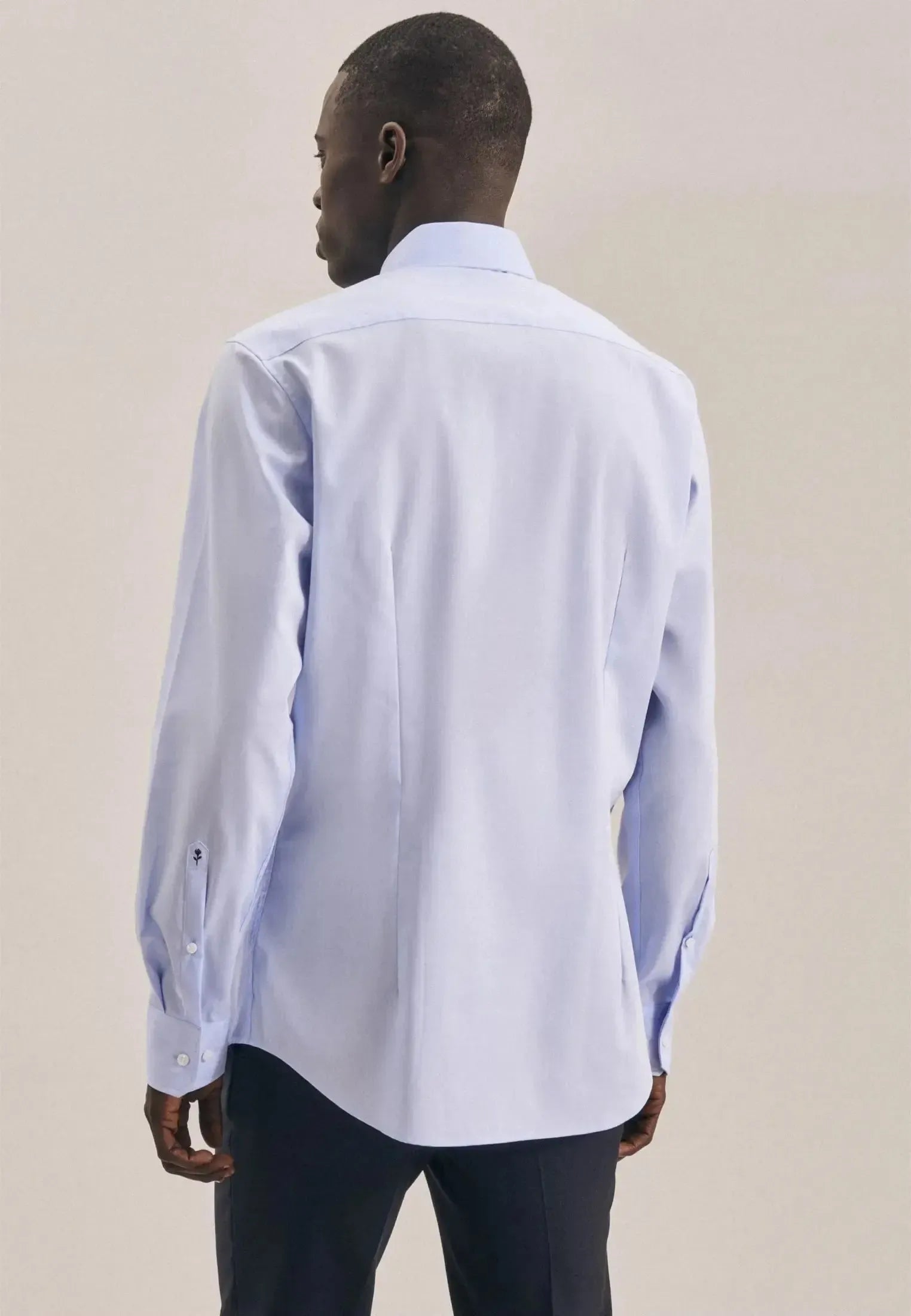Shaped Fit No Iron Kent Collar Business Shirt Light Blue-seidensticker uk