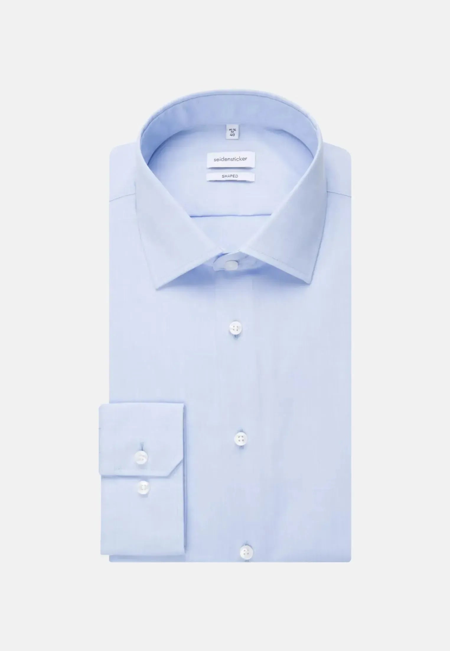Shaped Fit No Iron Kent Collar Business Shirt Light Blue-seidensticker uk