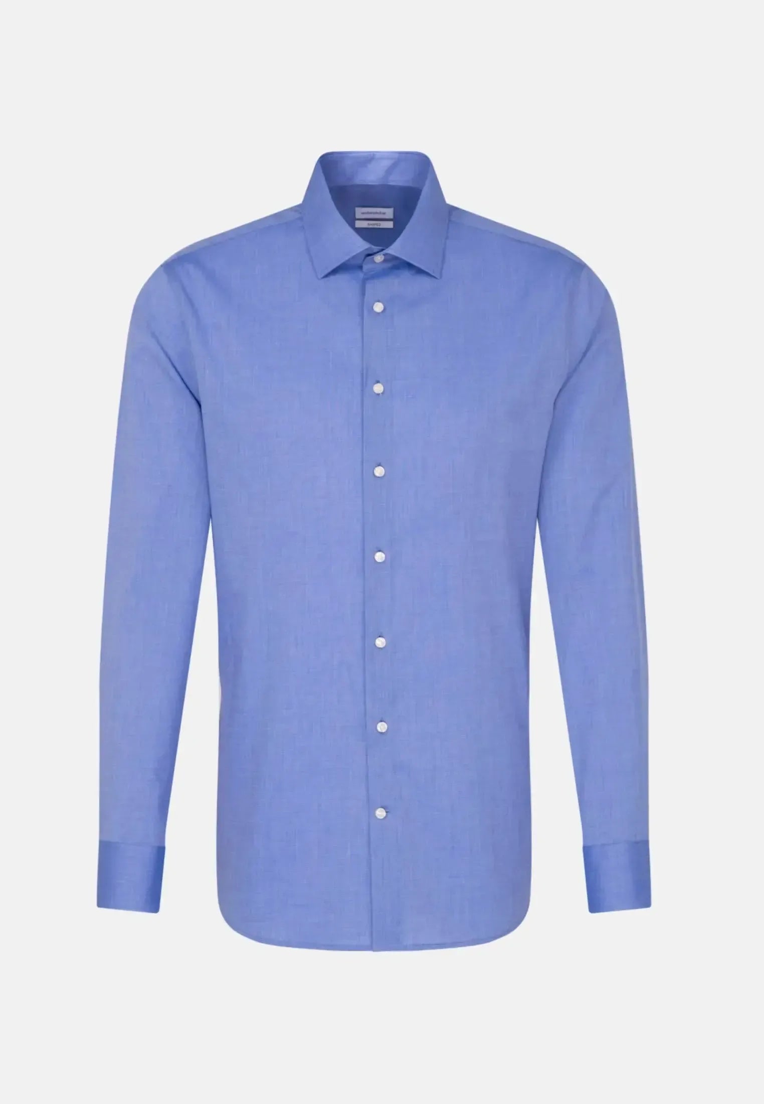 Shaped Fit No Iron Kent Collar Business Shirt Mid Blue-seidensticker uk