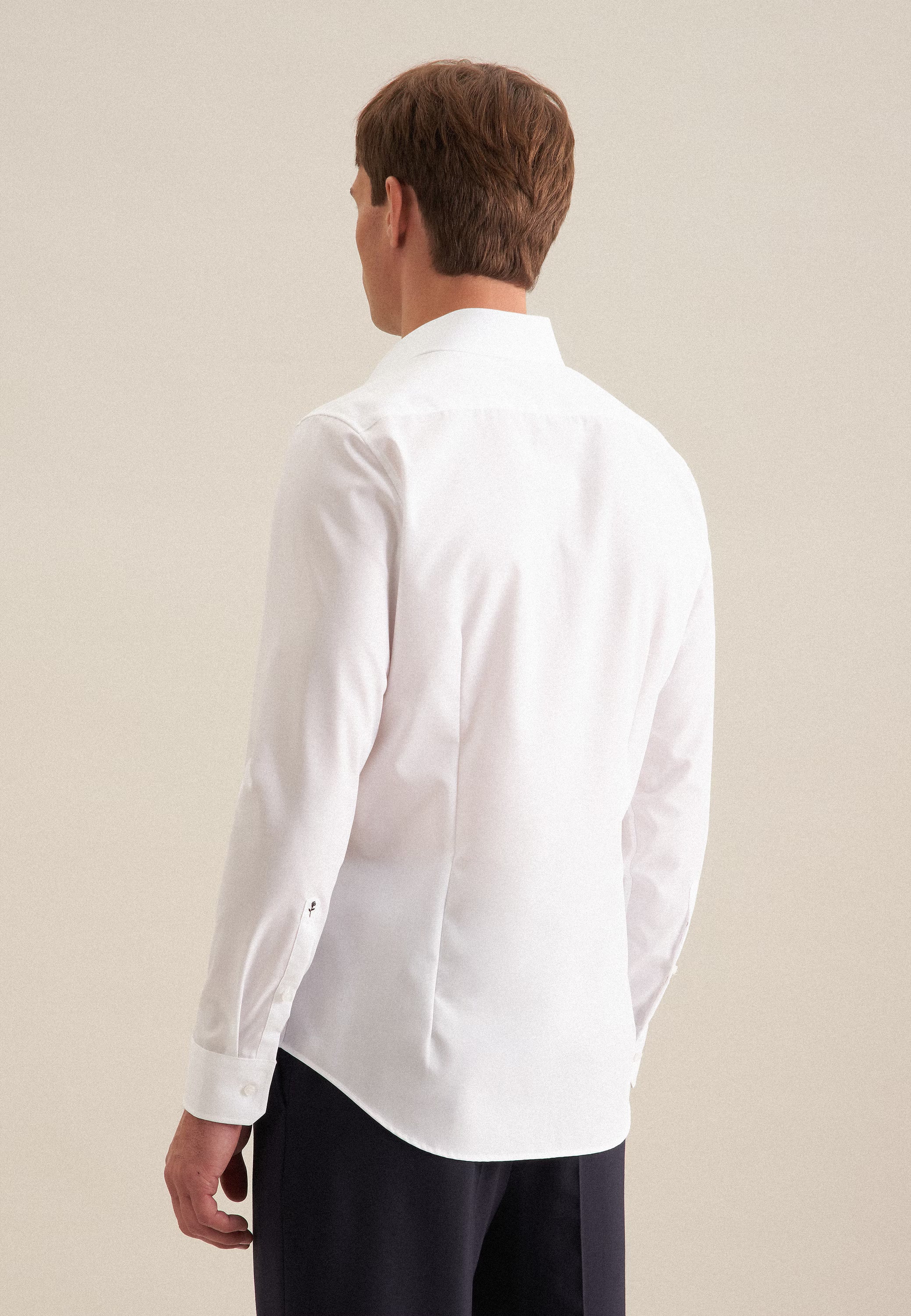 Shaped Fit No Iron Kent Collar Business Shirt White-seidensticker uk