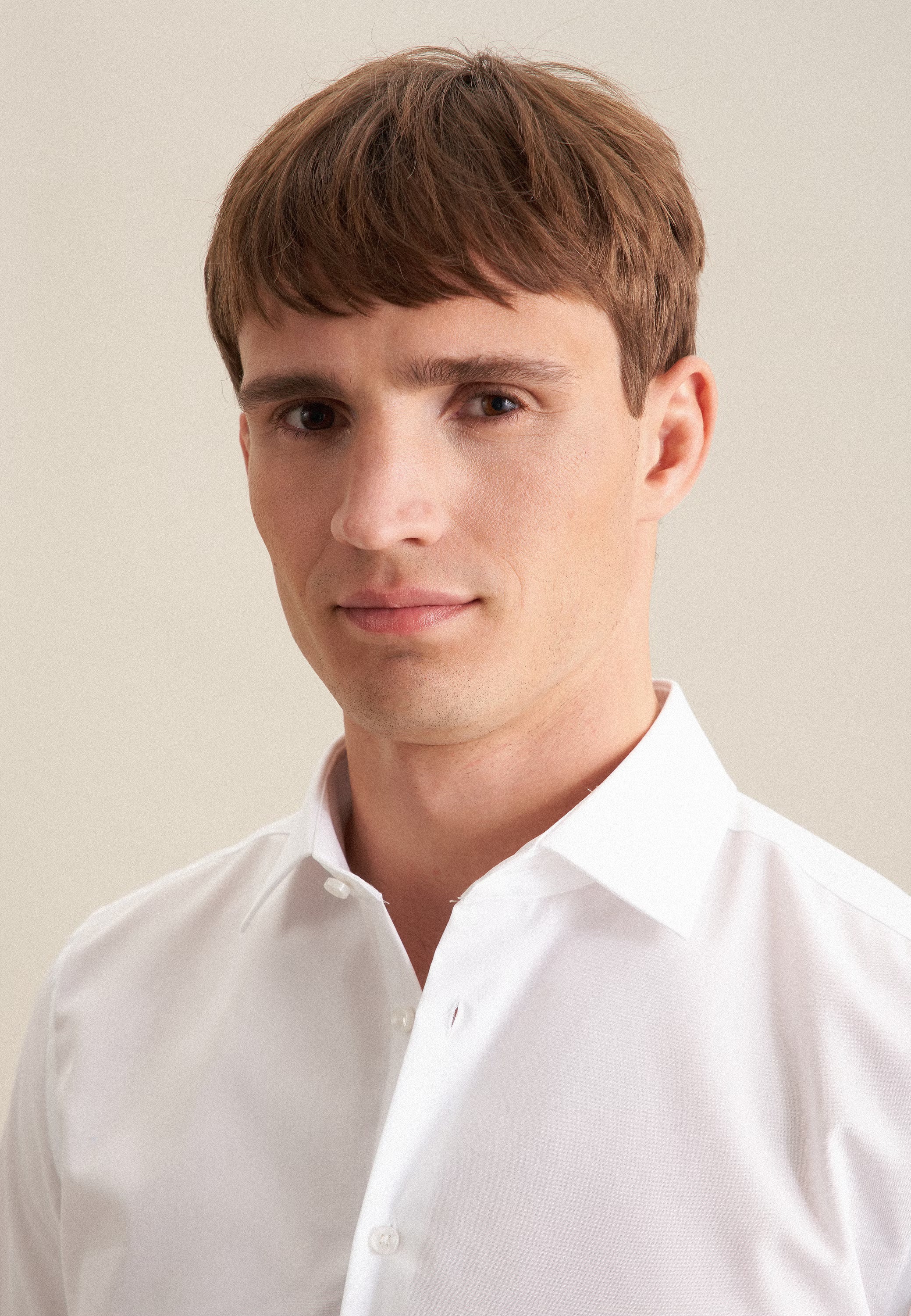 Shaped Fit No Iron Kent Collar Business Shirt White-seidensticker uk