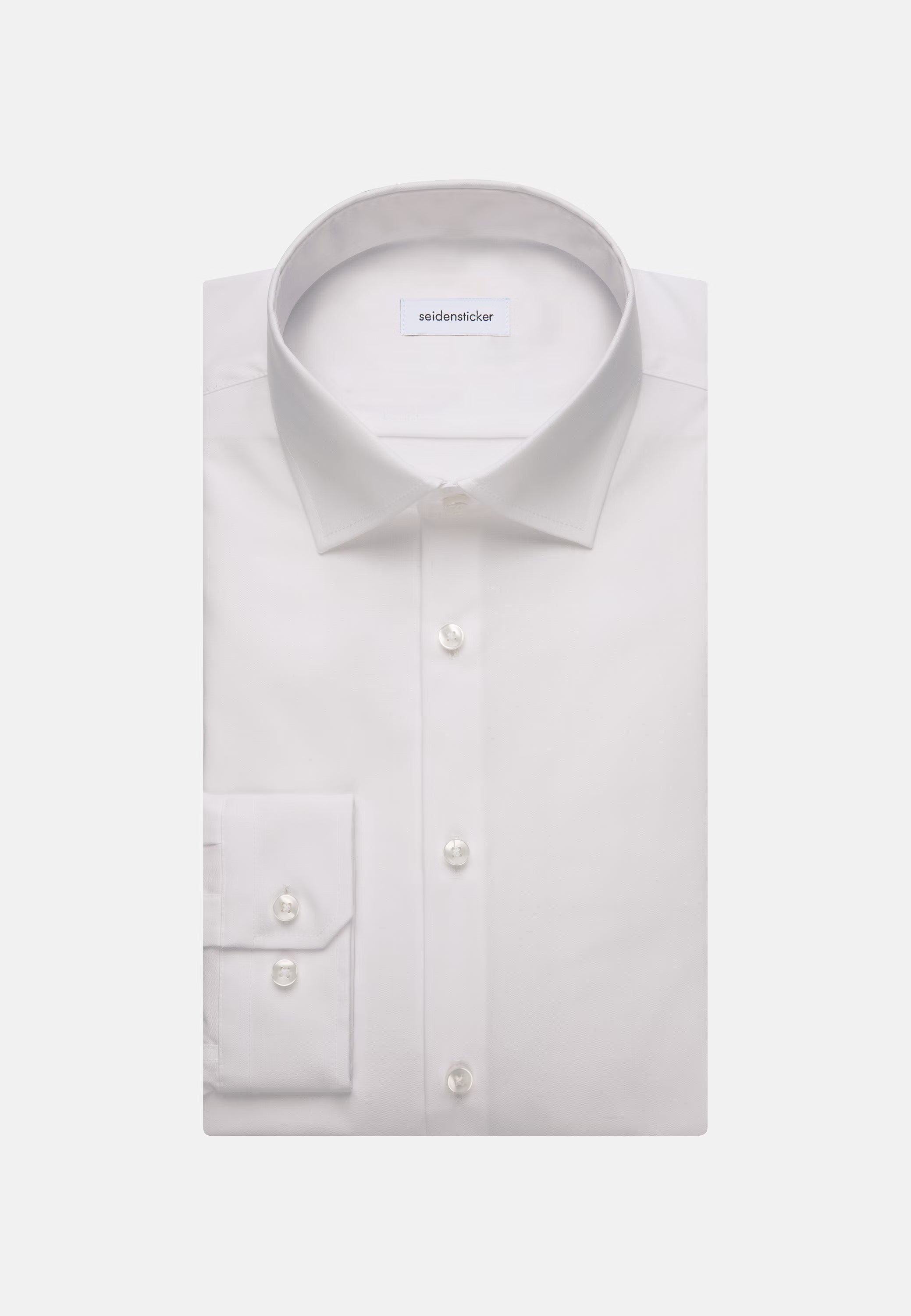 Shaped Fit No Iron Kent Collar Business Shirt White-seidensticker uk
