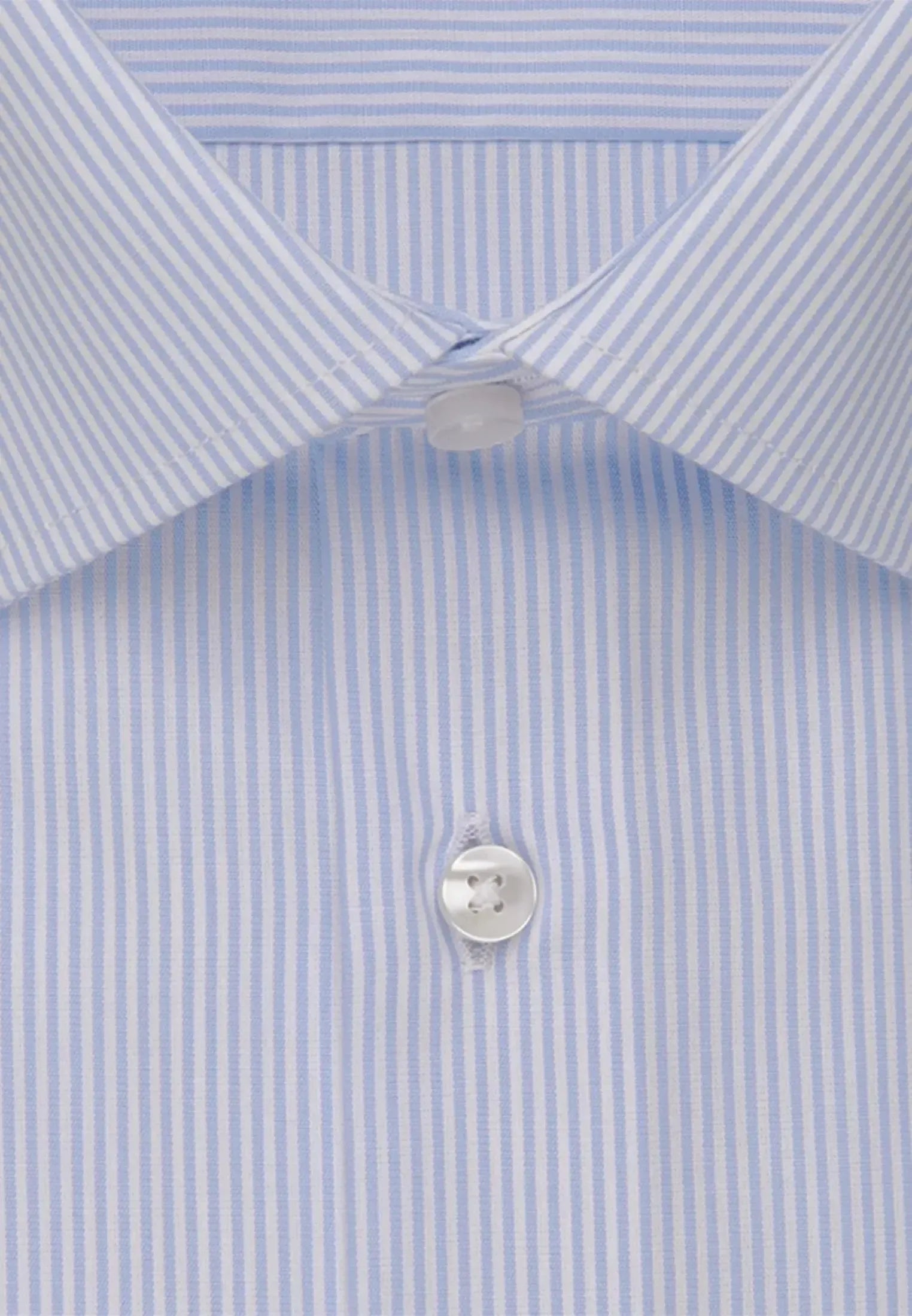 Shaped Fit No Iron Kent Collar Striped Business Shirt Light Blue-seidensticker uk