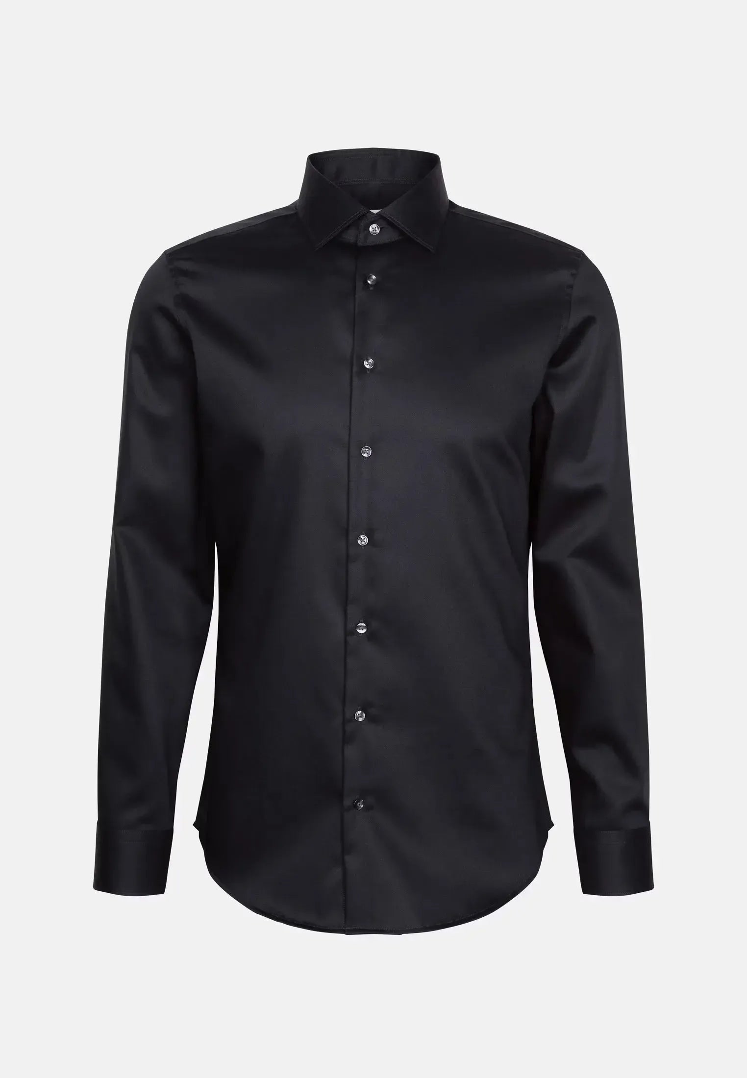 Shaped Fit No Iron New Kent Business Shirt Black-seidensticker uk