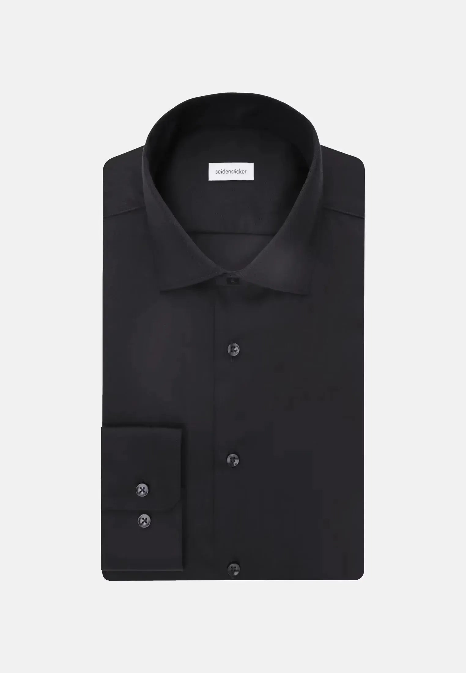 Shaped Fit No Iron New Kent Business Shirt Black-seidensticker uk
