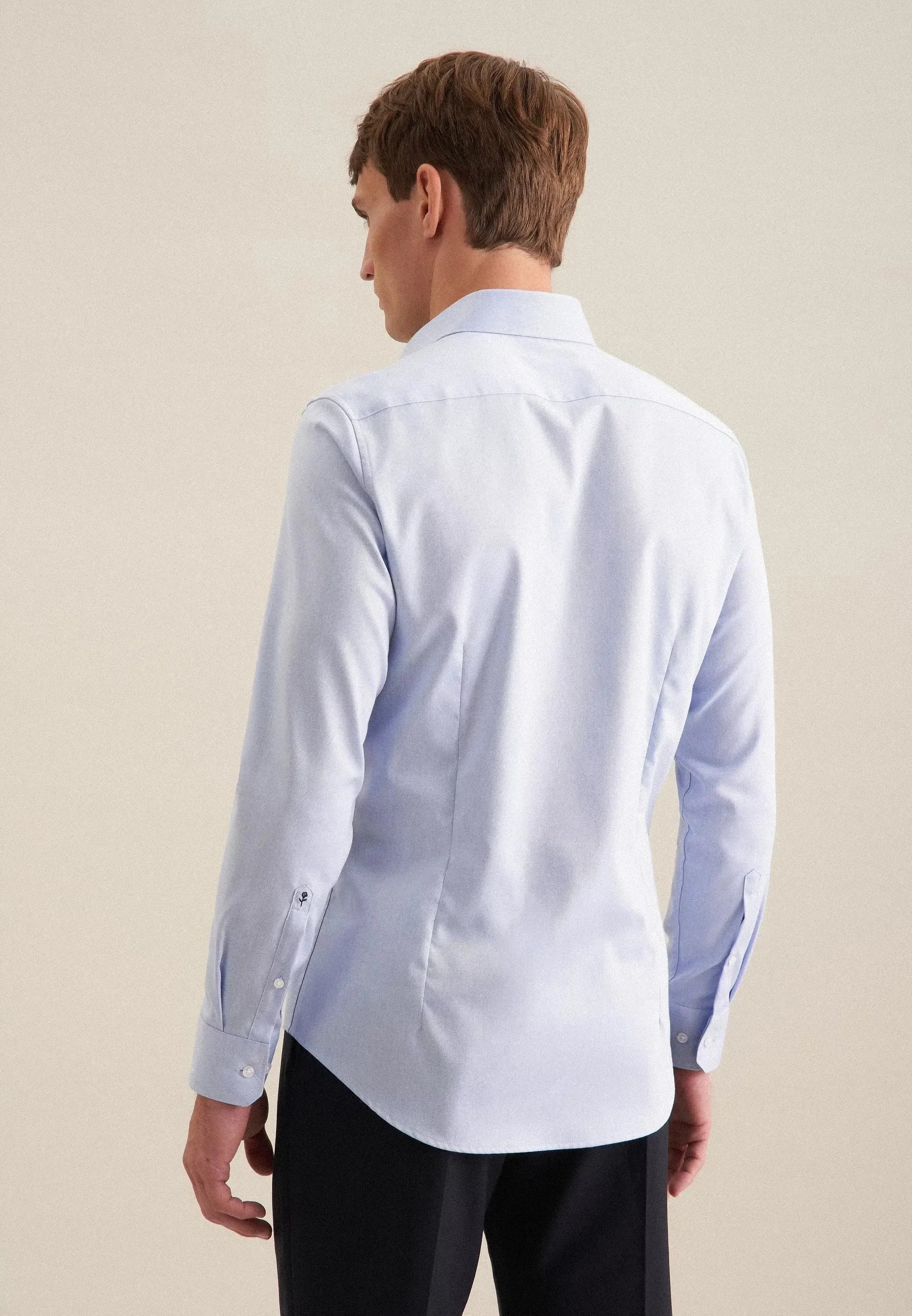 Shaped Fit No Iron New Kent Business Shirt Light Blue-seidensticker uk