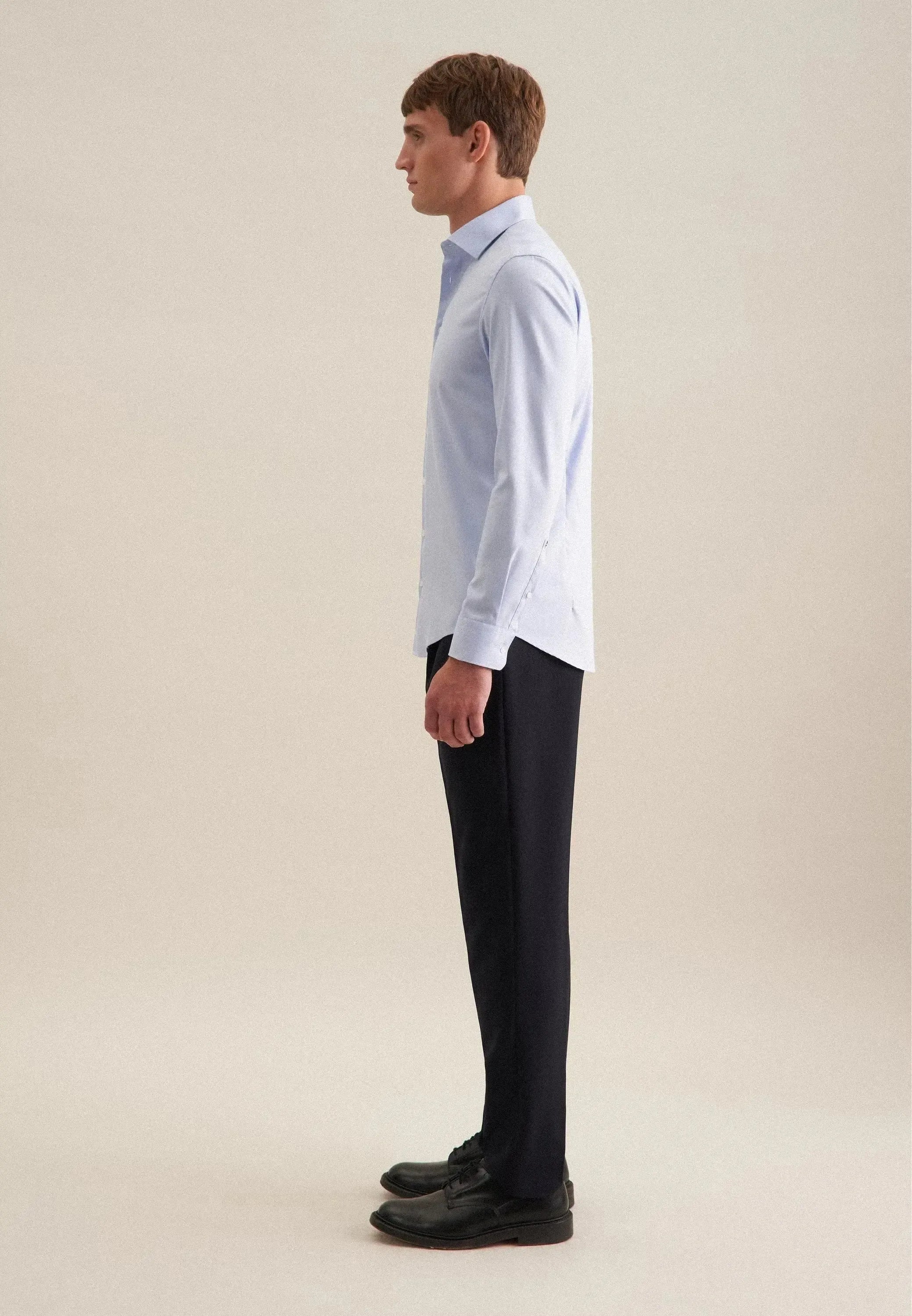 Shaped Fit No Iron New Kent Business Shirt Light Blue-seidensticker uk