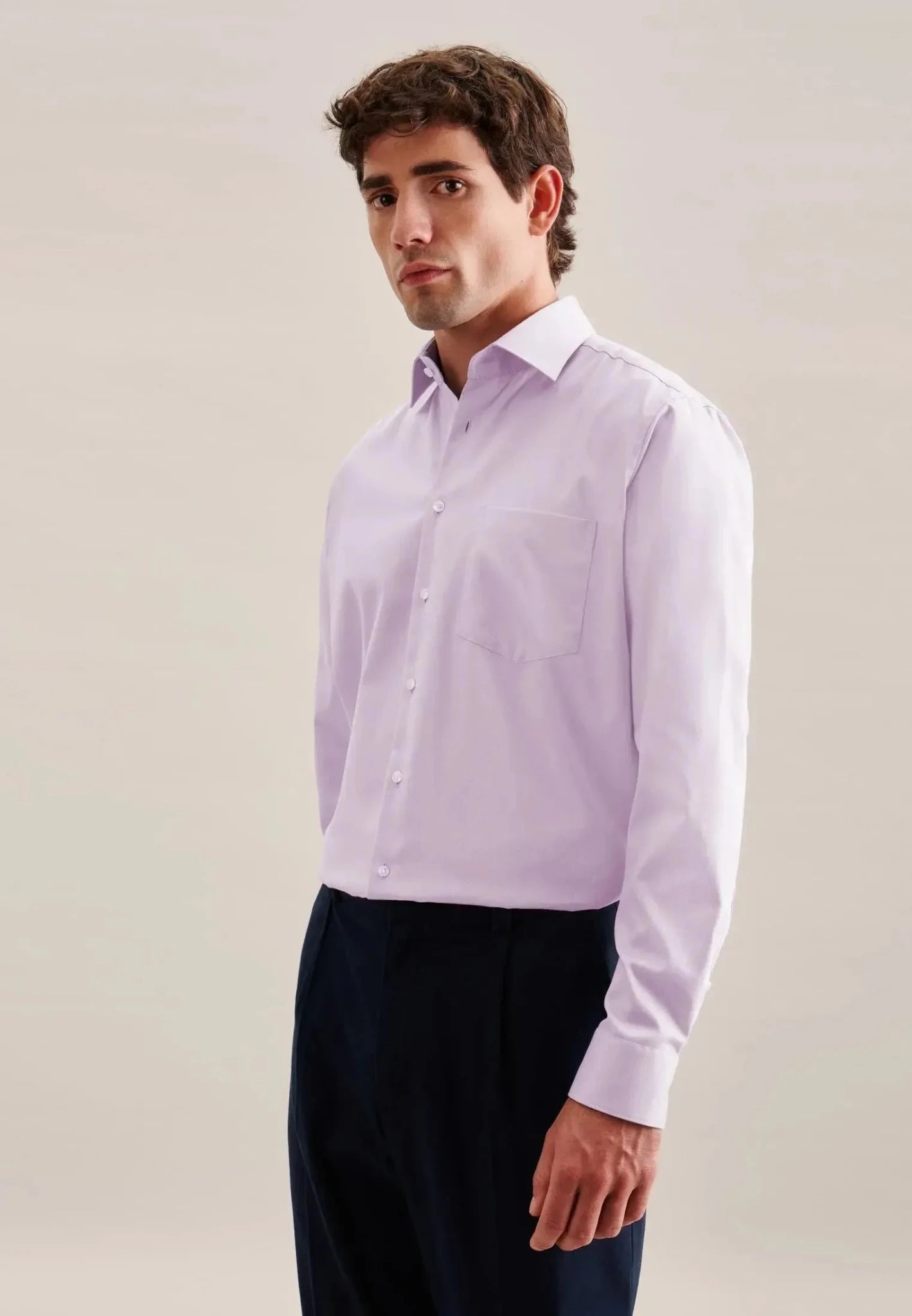 Seidensticker UK - Shaped Fit No Iron New Kent Business Shirt Light Purple - 01.843510-82-38