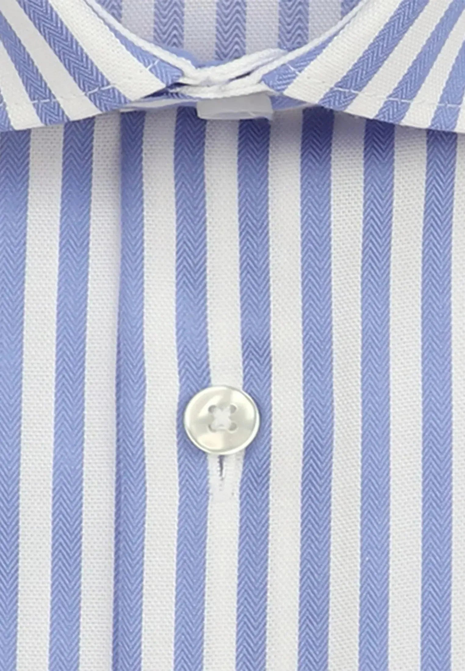 Shaped Fit No Iron New Kent Striped Business Shirt Light Blue-seidensticker uk