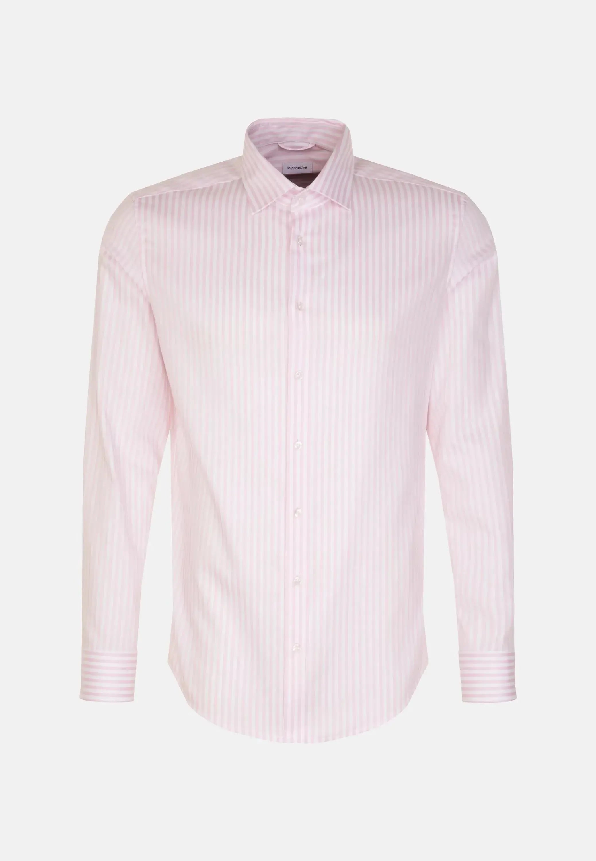 Shaped Fit No Iron New Kent Striped Business Shirt Pink-seidensticker uk