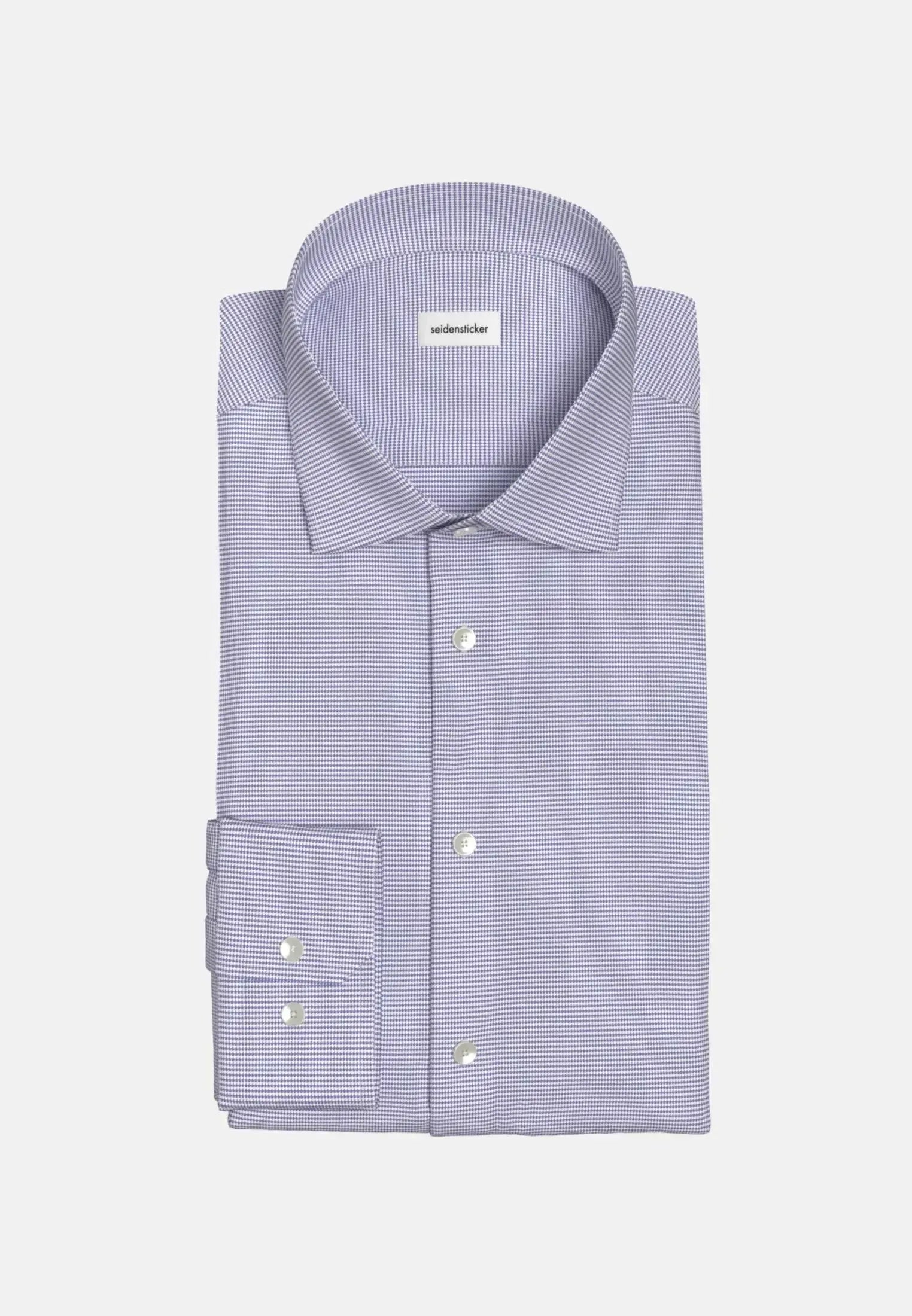 Shaped Fit No Iron New Kent Structured Business Shirt Light Blue-seidensticker uk