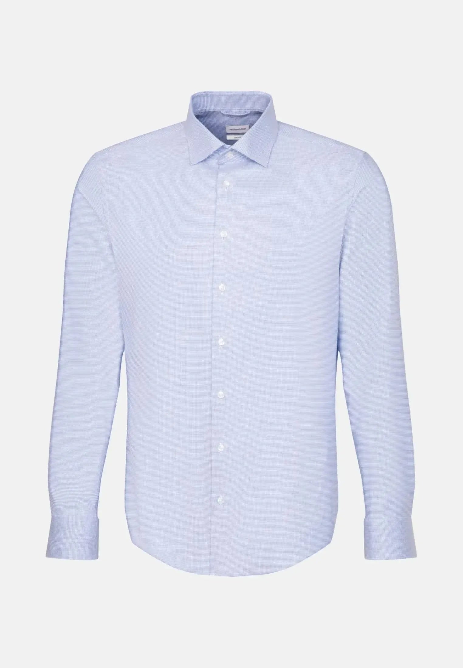 Shaped Fit No Iron New Kent Structured Business Shirt Light Blue-seidensticker uk
