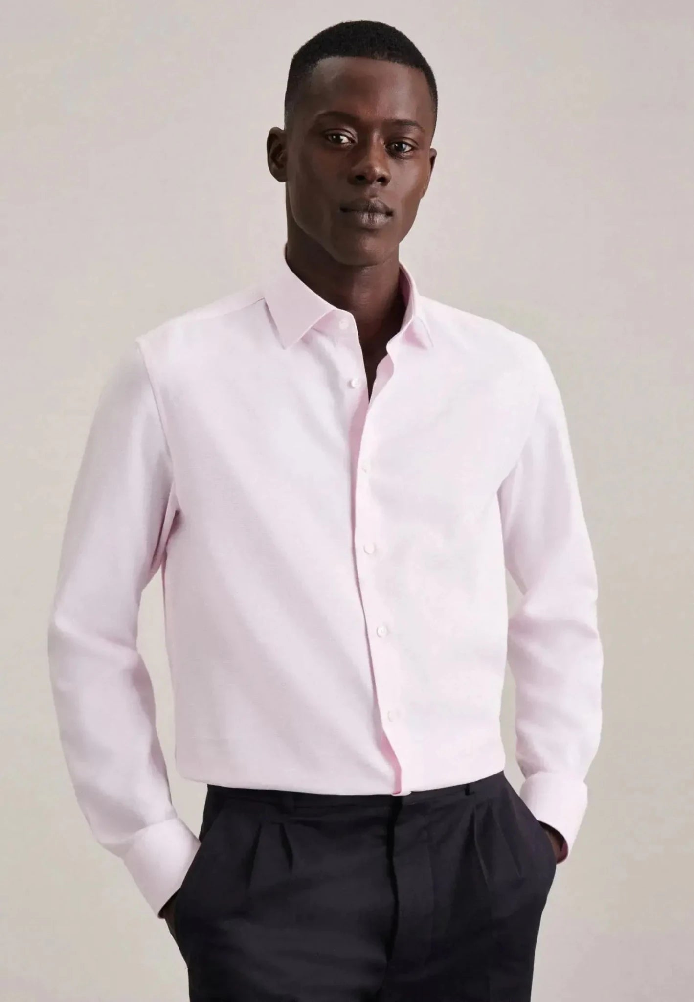 Seidensticker Shaped Fit No Iron New Kent Structured Business Shirt Pink - 01.841960-42-38 - seidensticker.co.uk