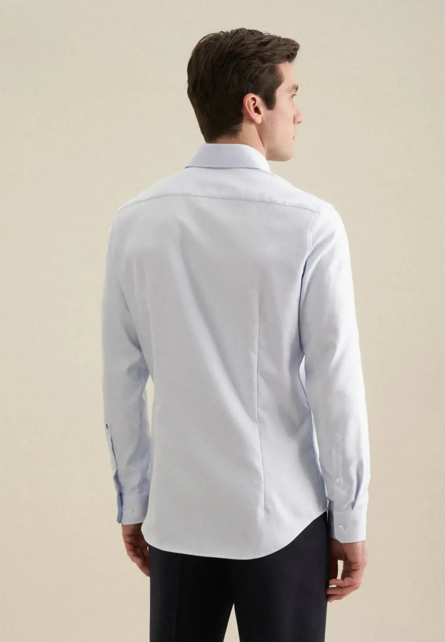 Shaped Fit No Iron Spread Kent Structured Business Shirt Light Blue-seidensticker uk