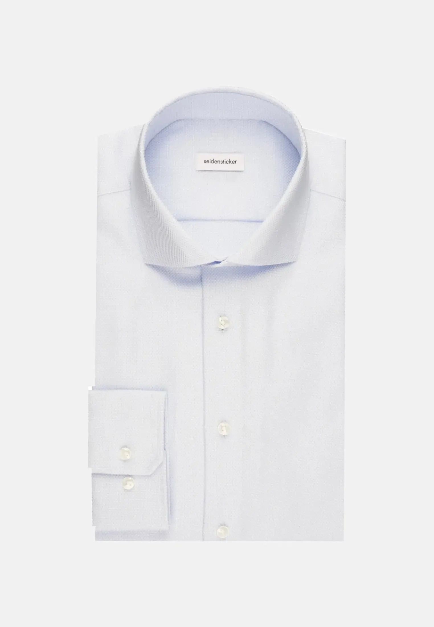 Shaped Fit No Iron Spread Kent Structured Business Shirt Light Blue-seidensticker uk