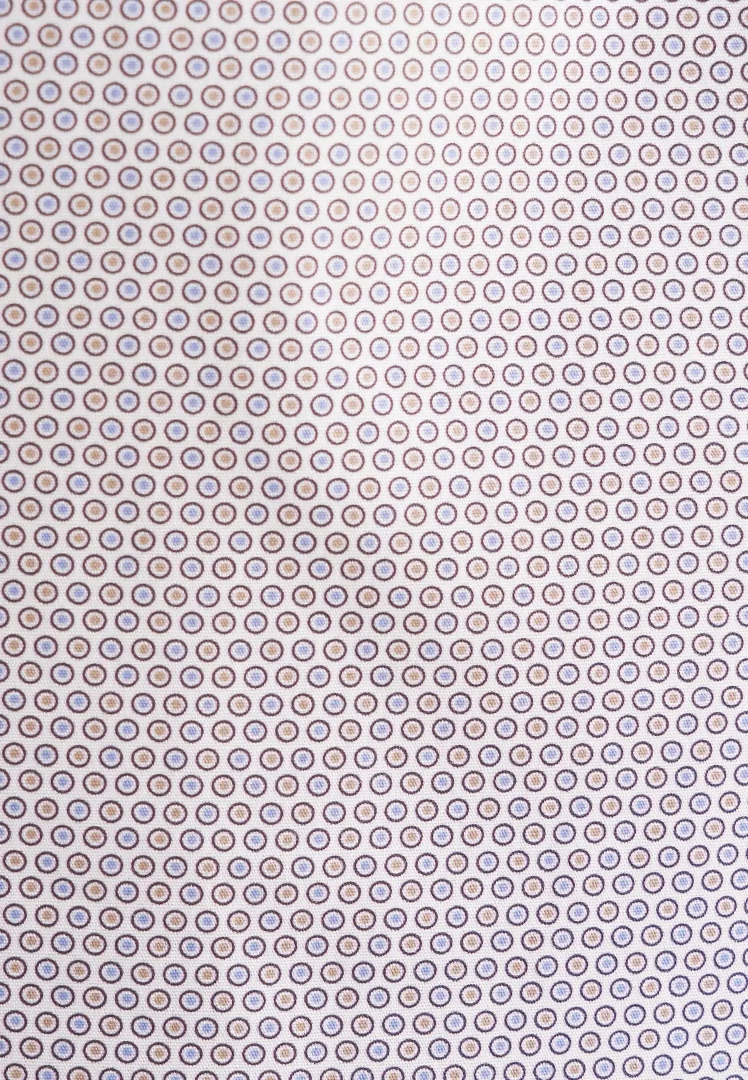 Slim Fit Business Kent Print Pattern Business Shirt Beige-seidensticker uk