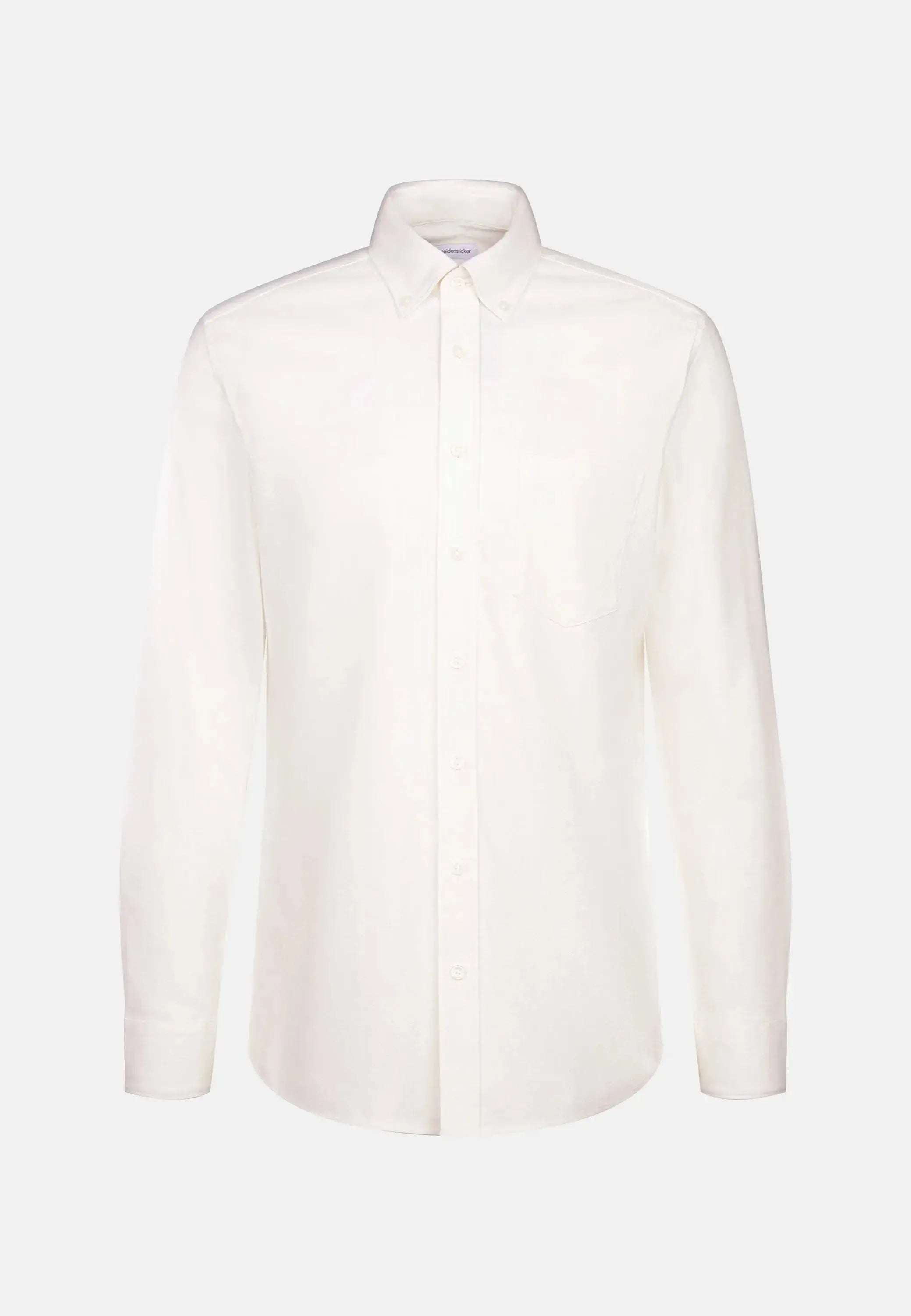 Slim Fit Button Down Flannel Shirt Ecru-seidensticker uk