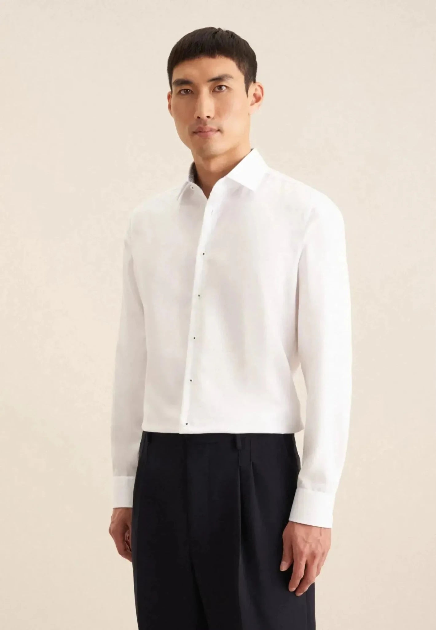 Seidensticker UK - Slim Fit Easy Iron Business Kent Contrast Patch Business Shirt White - 01.647200-01-38