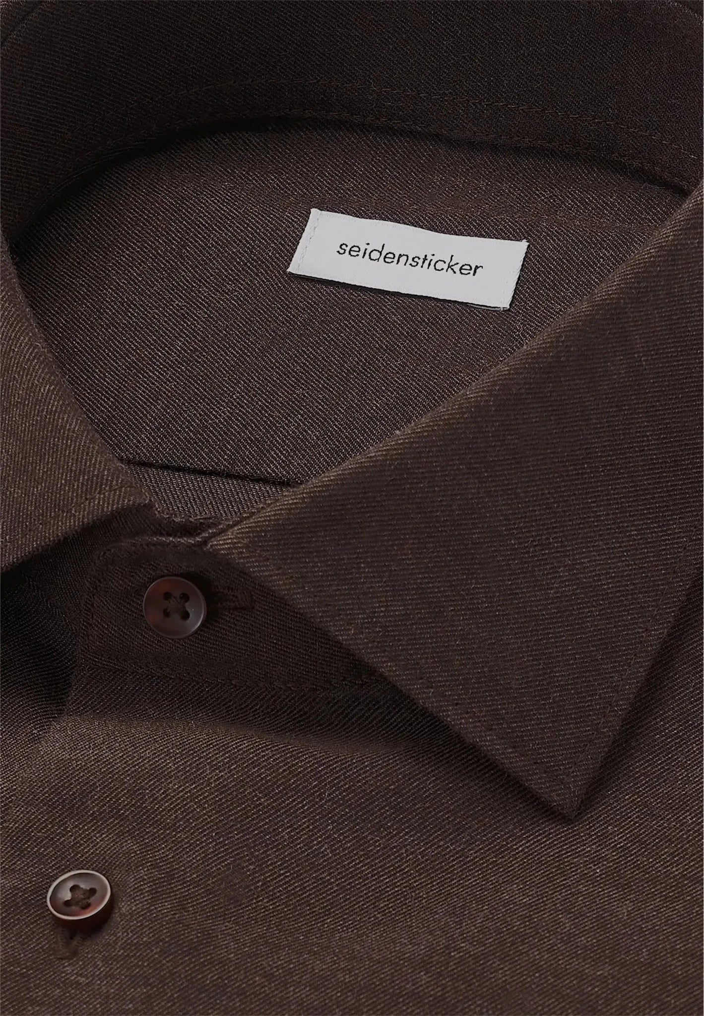 Seidensticker Slim Fit New Kent Flannel Shirt Brown - 01.845321-29-38 - seidensticker.co.uk