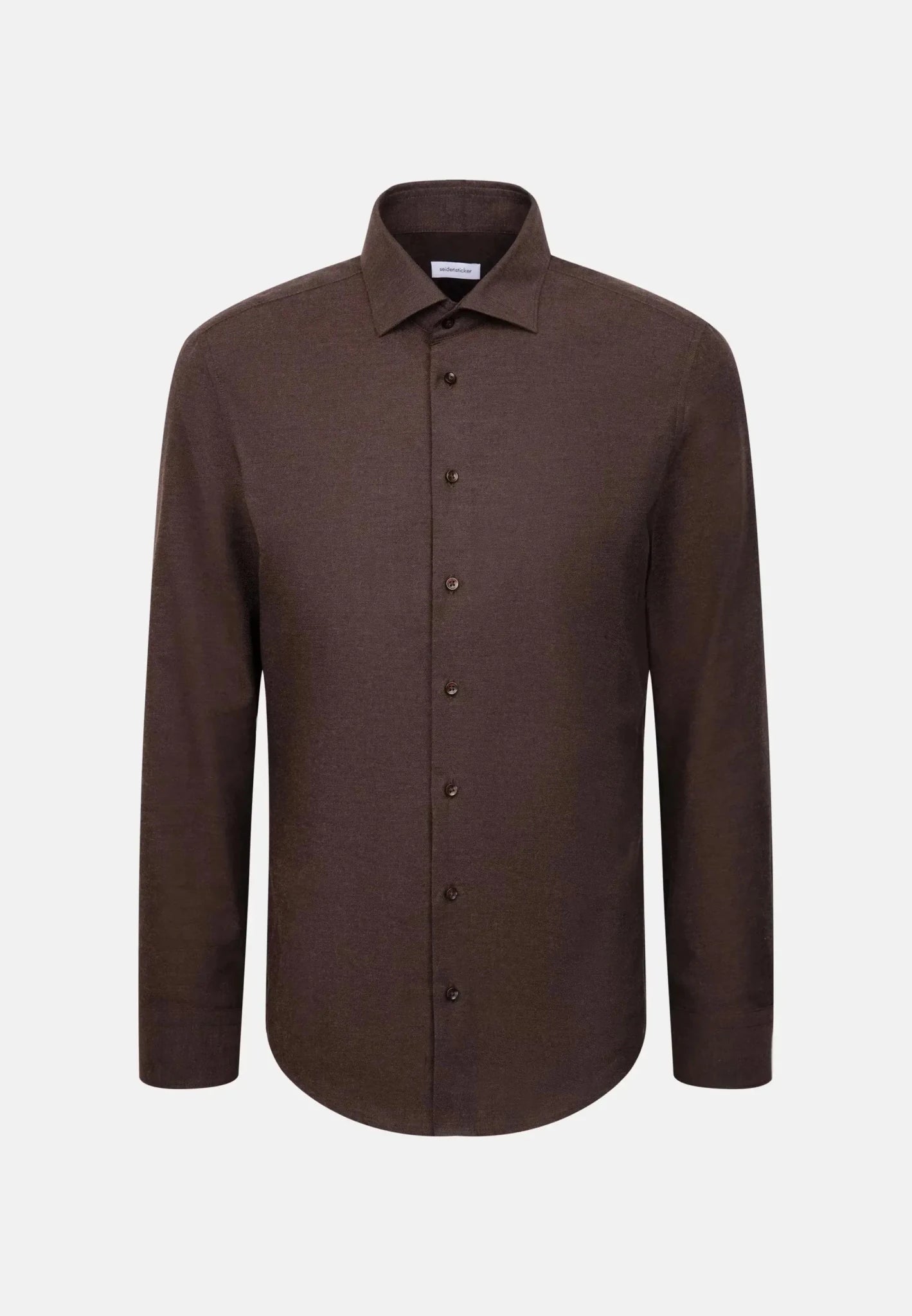 Seidensticker Slim Fit New Kent Flannel Shirt Brown - 01.845321-29-38 - seidensticker.co.uk