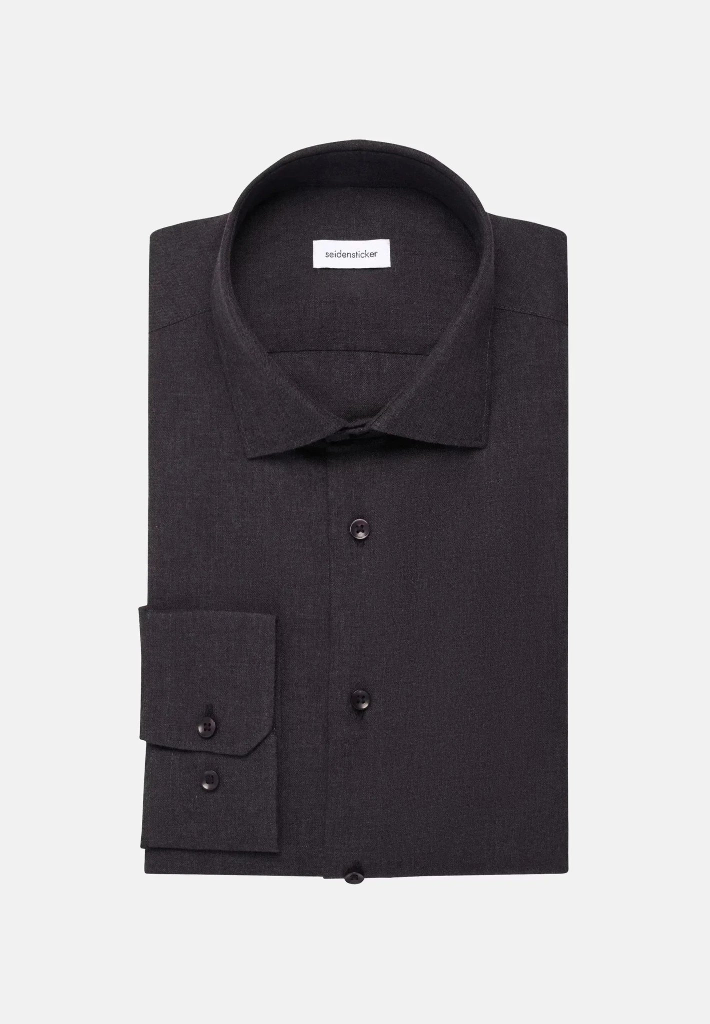 Seidensticker Slim Fit New Kent Flannel Shirt Grey - 01.845321-35-38 - seidensticker.co.uk