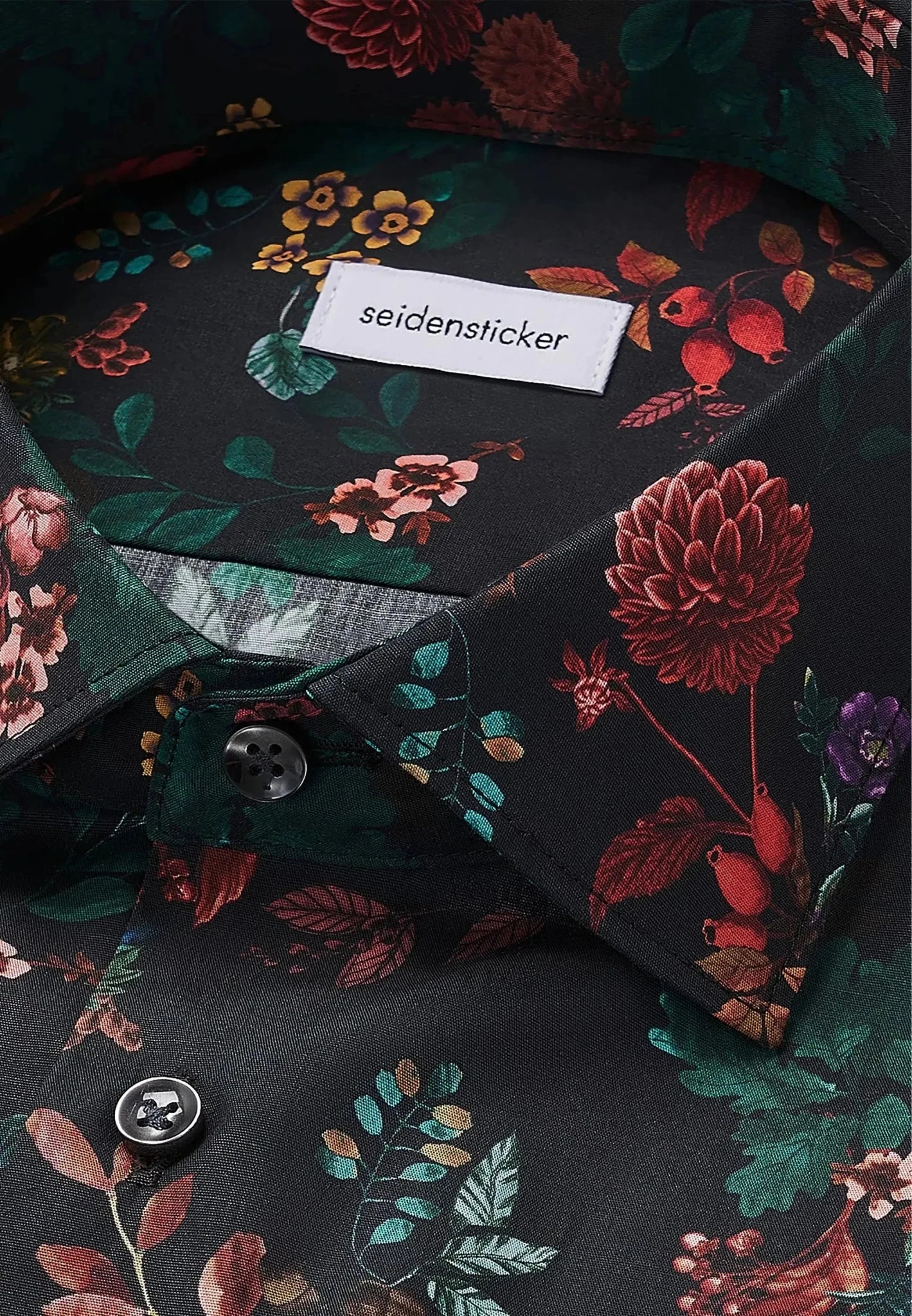 Seidensticker UK - Slim Fit New Kent Floral Shirt Grey - 01.845472-37-37