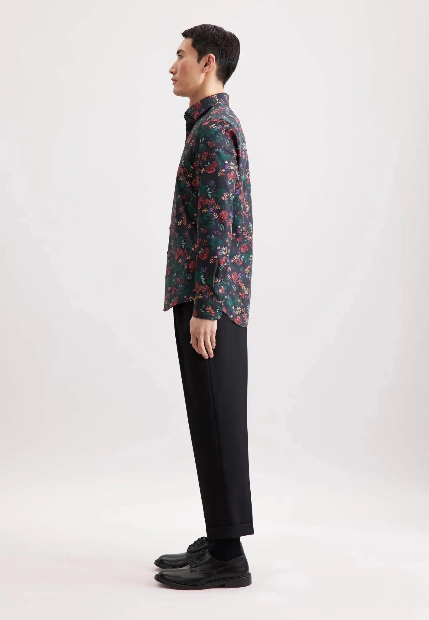 Seidensticker UK - Slim Fit New Kent Floral Shirt Grey - 01.845472-37-37