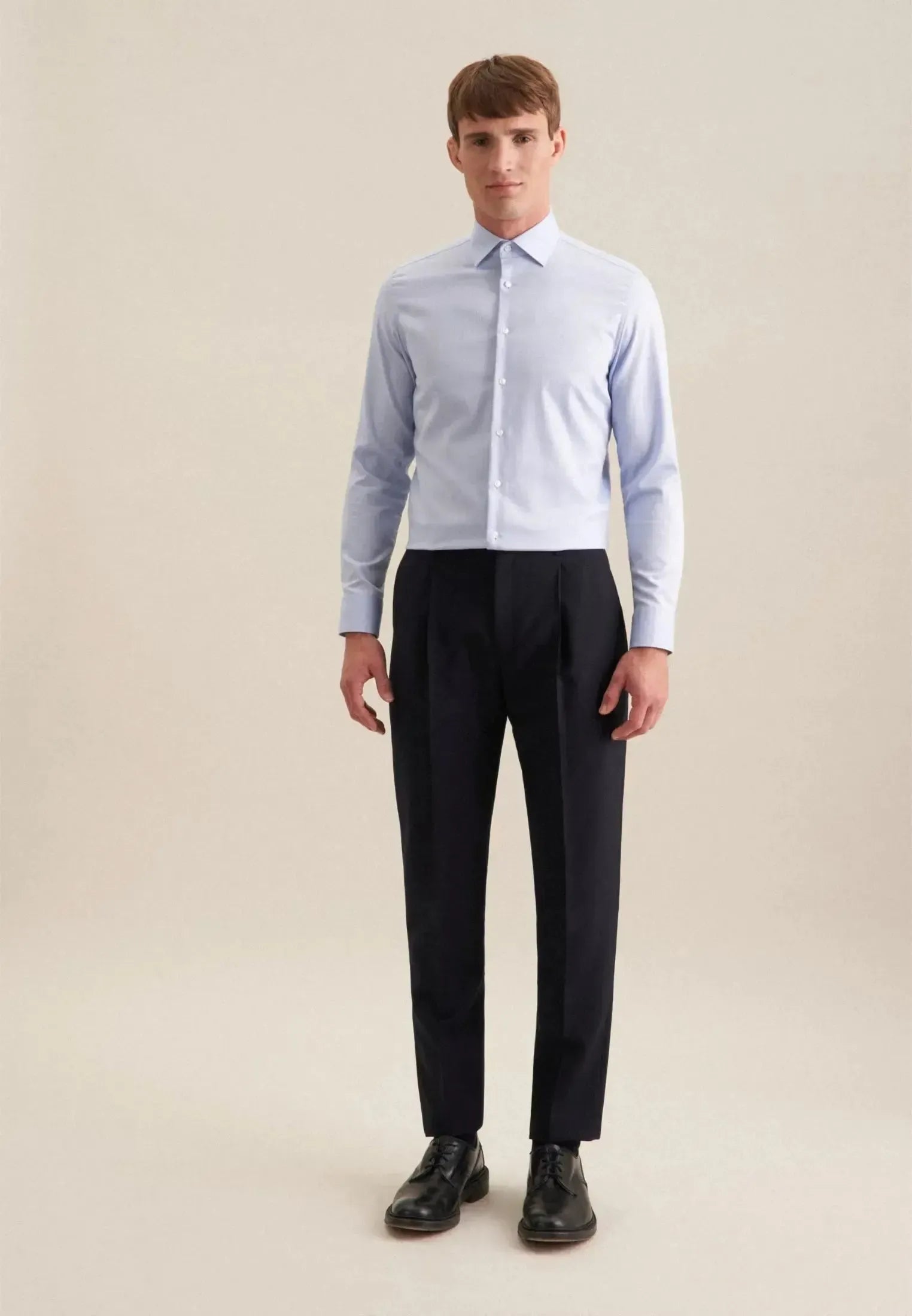 Slim Fit No Iron New Kent Business Shirt Light Blue-seidensticker uk