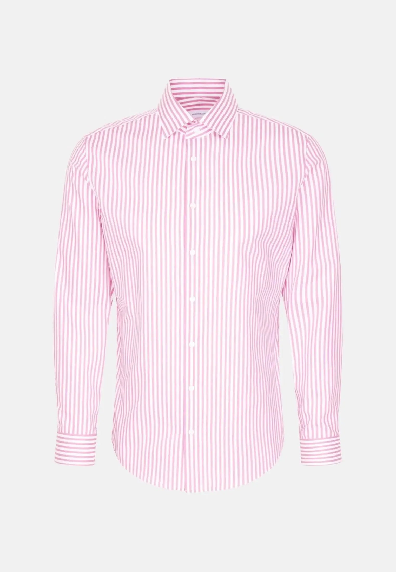 Slim Fit No Iron New Kent Striped Business Shirt Dark Pink-seidensticker uk