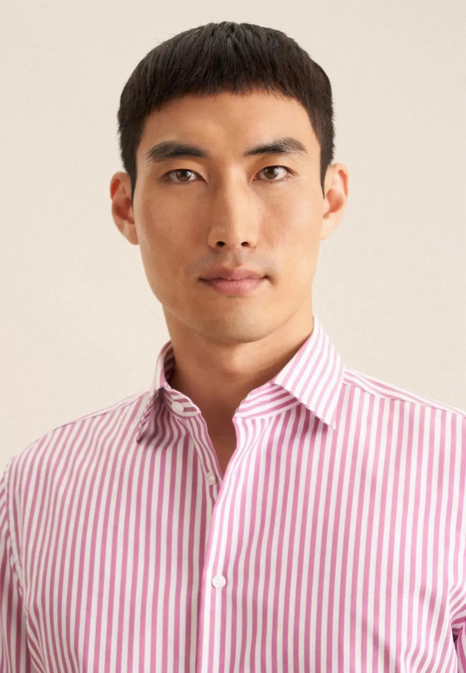 Slim Fit No Iron New Kent Striped Business Shirt Dark Pink-seidensticker uk
