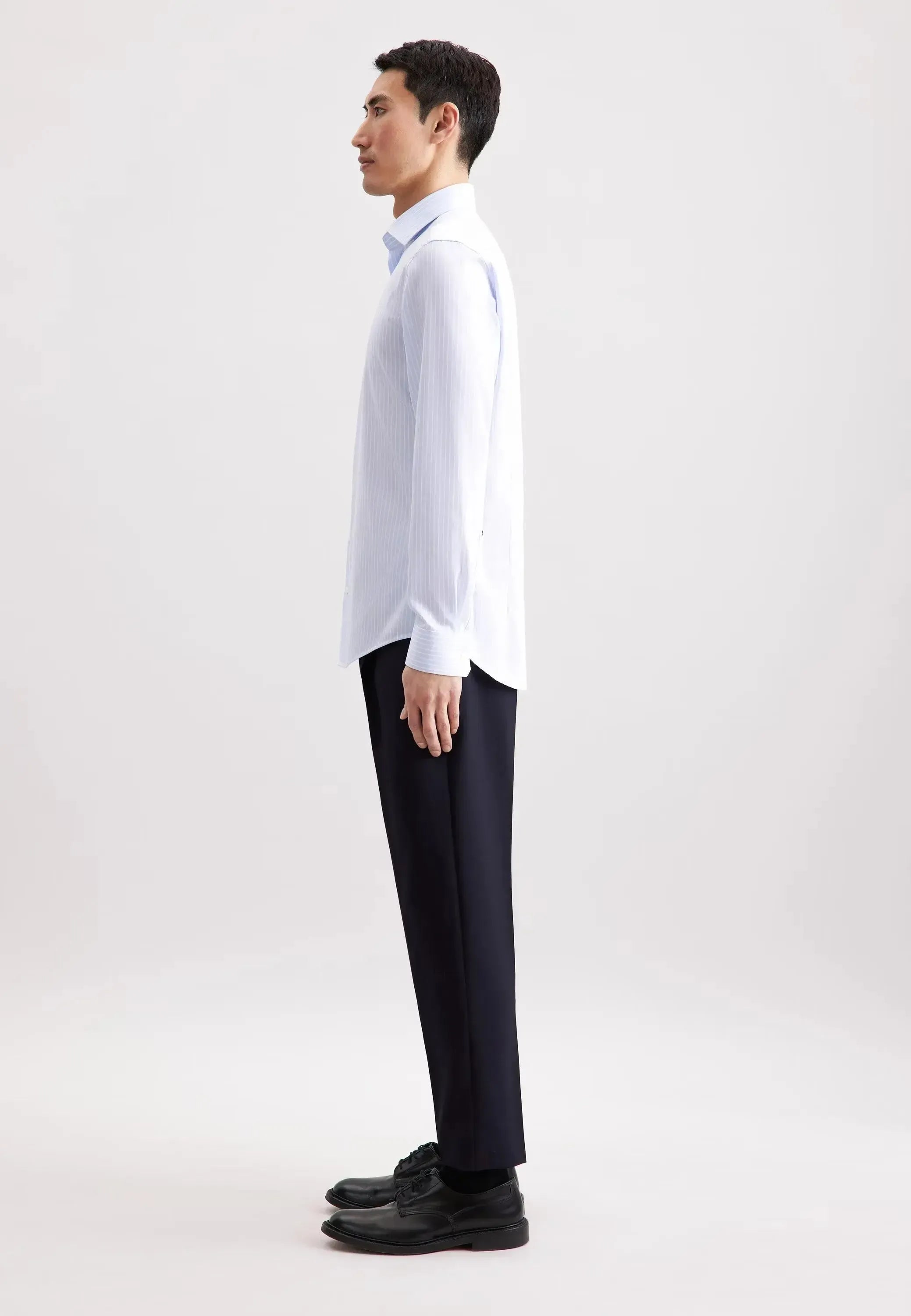 Slim Fit No Iron New Kent Striped Business Shirt Light Blue-seidensticker uk