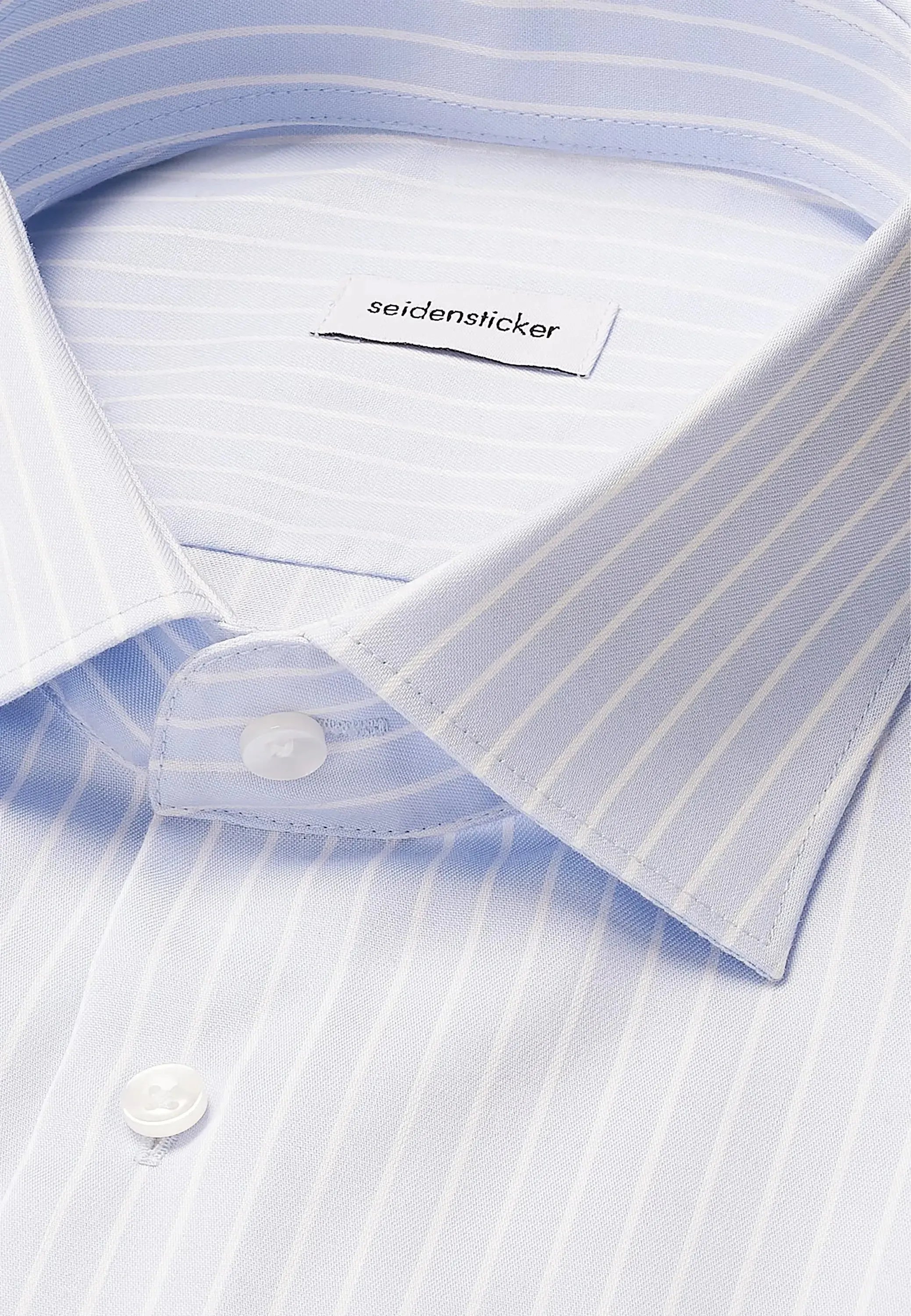 Slim Fit No Iron New Kent Striped Business Shirt Light Blue-seidensticker uk