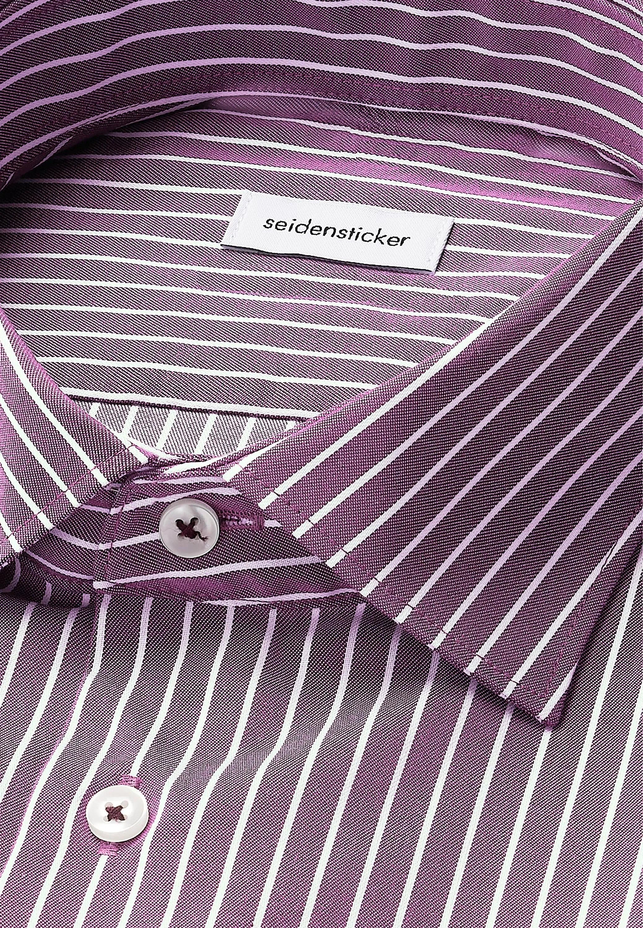 Slim Fit No Iron New Kent Striped Business Shirt Lilac-seidensticker uk