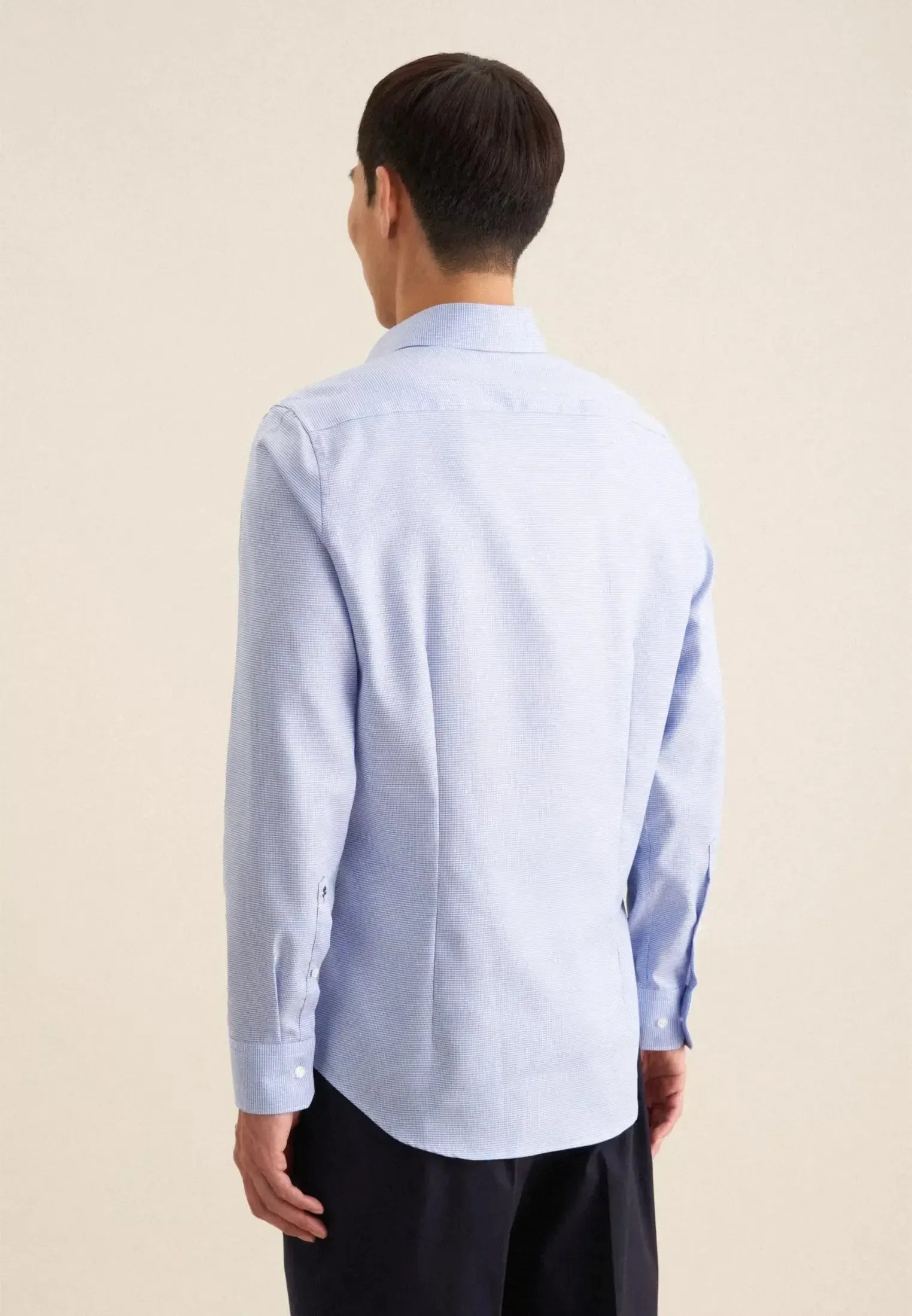 Slim Fit No Iron New Kent Structured Business Shirt Light Blue-seidensticker uk