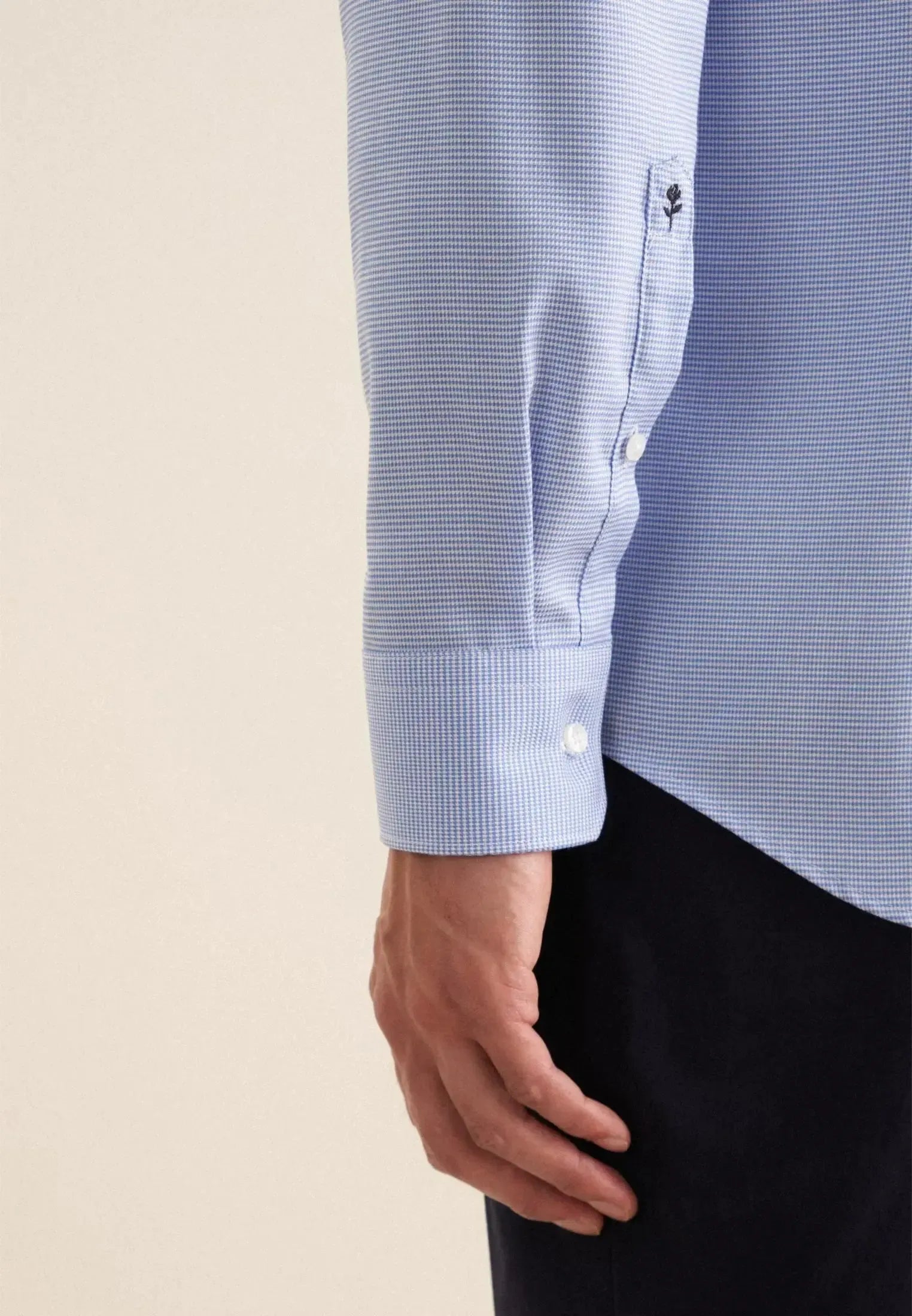 Slim Fit No Iron New Kent Structured Business Shirt Light Blue-seidensticker uk