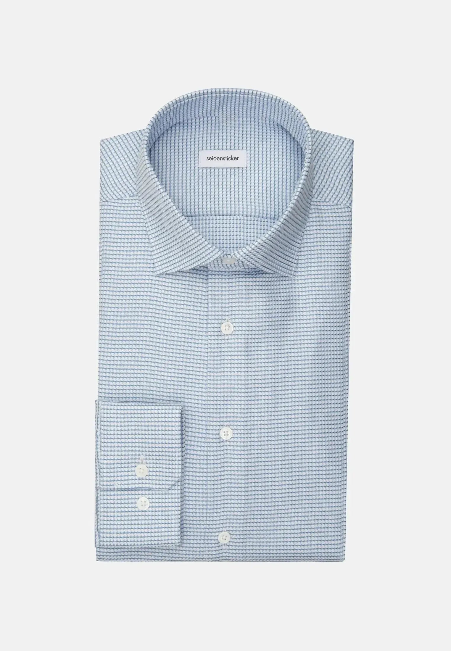 Slim Fit No Iron New Kent Structured Business Shirt Light Green-seidensticker uk