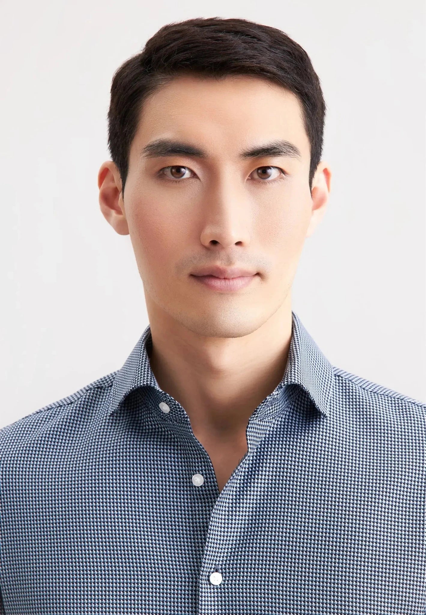 Seidensticker Slim Fit No Iron Spread Kent Pepita Business Shirt Dark Blue - 01.845274-19-37 - seidensticker.co.uk