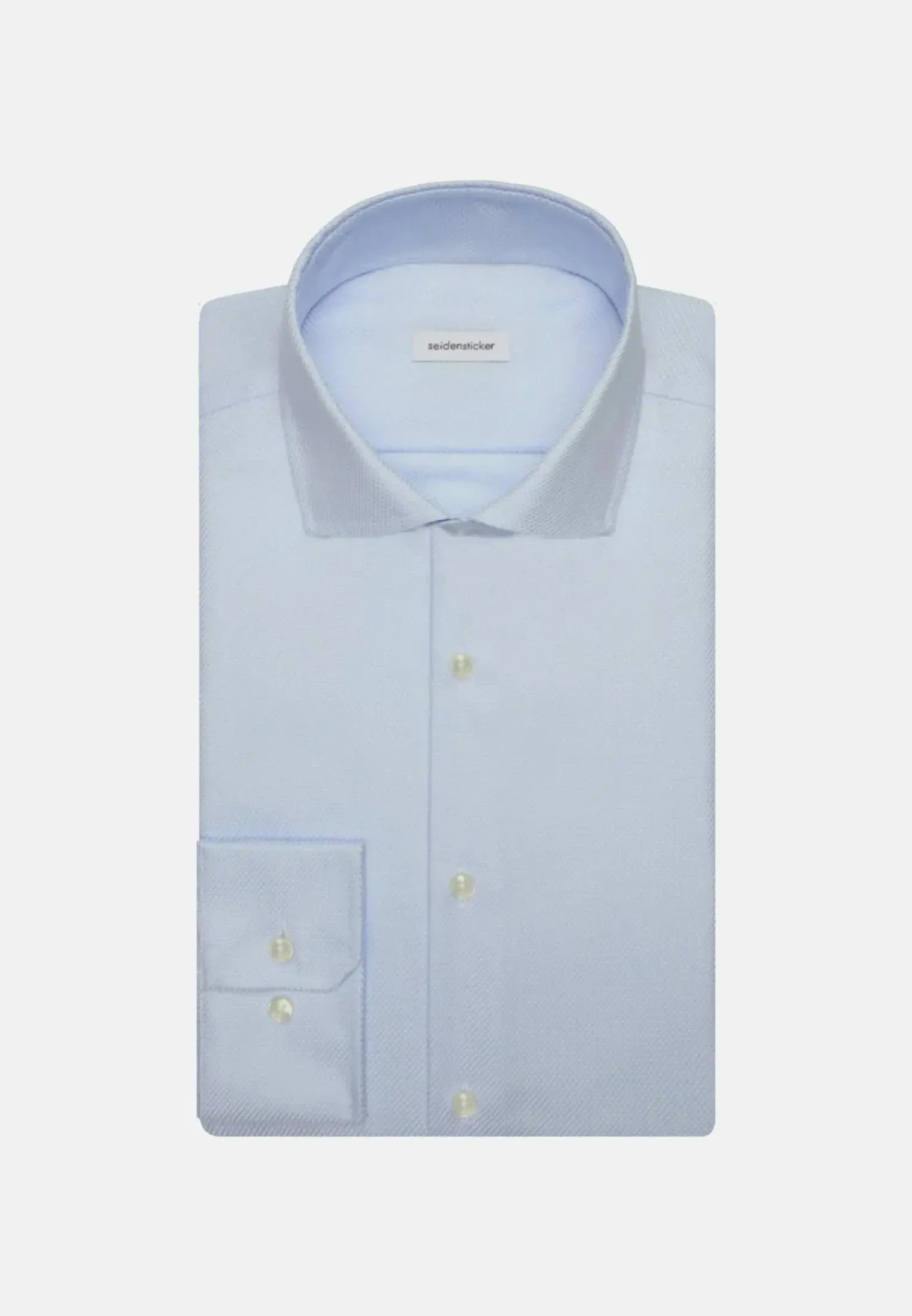 Slim Fit No Iron Spread Kent Structured Business Shirt Light Blue-seidensticker uk