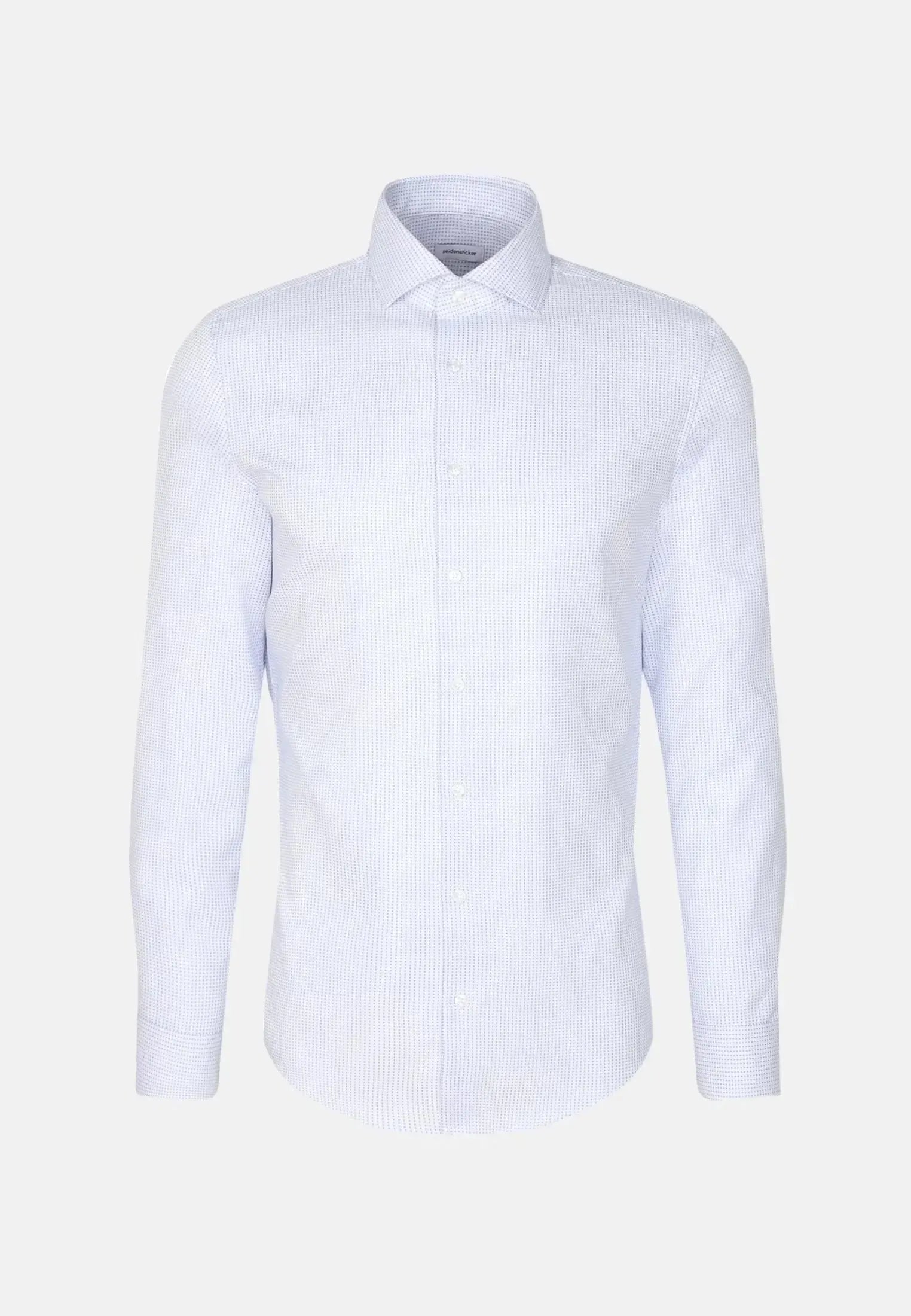 Slim Fit No Iron Spread Kent Structured Pattern Business Shirt Light Blue-seidensticker uk