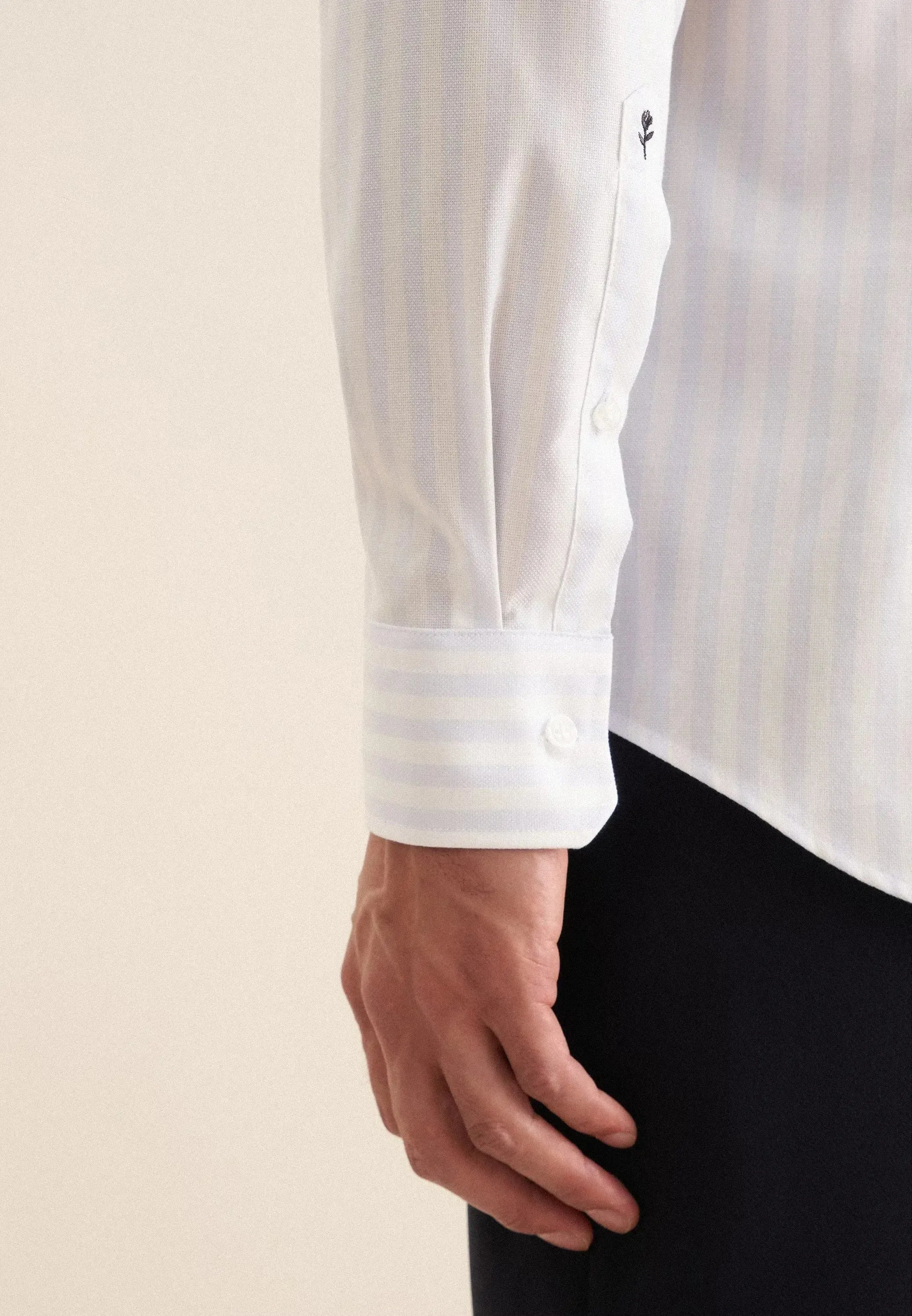 Slim Fit No Iron Spread Kent Structured Stripe Business Shirt Light Blue-seidensticker uk