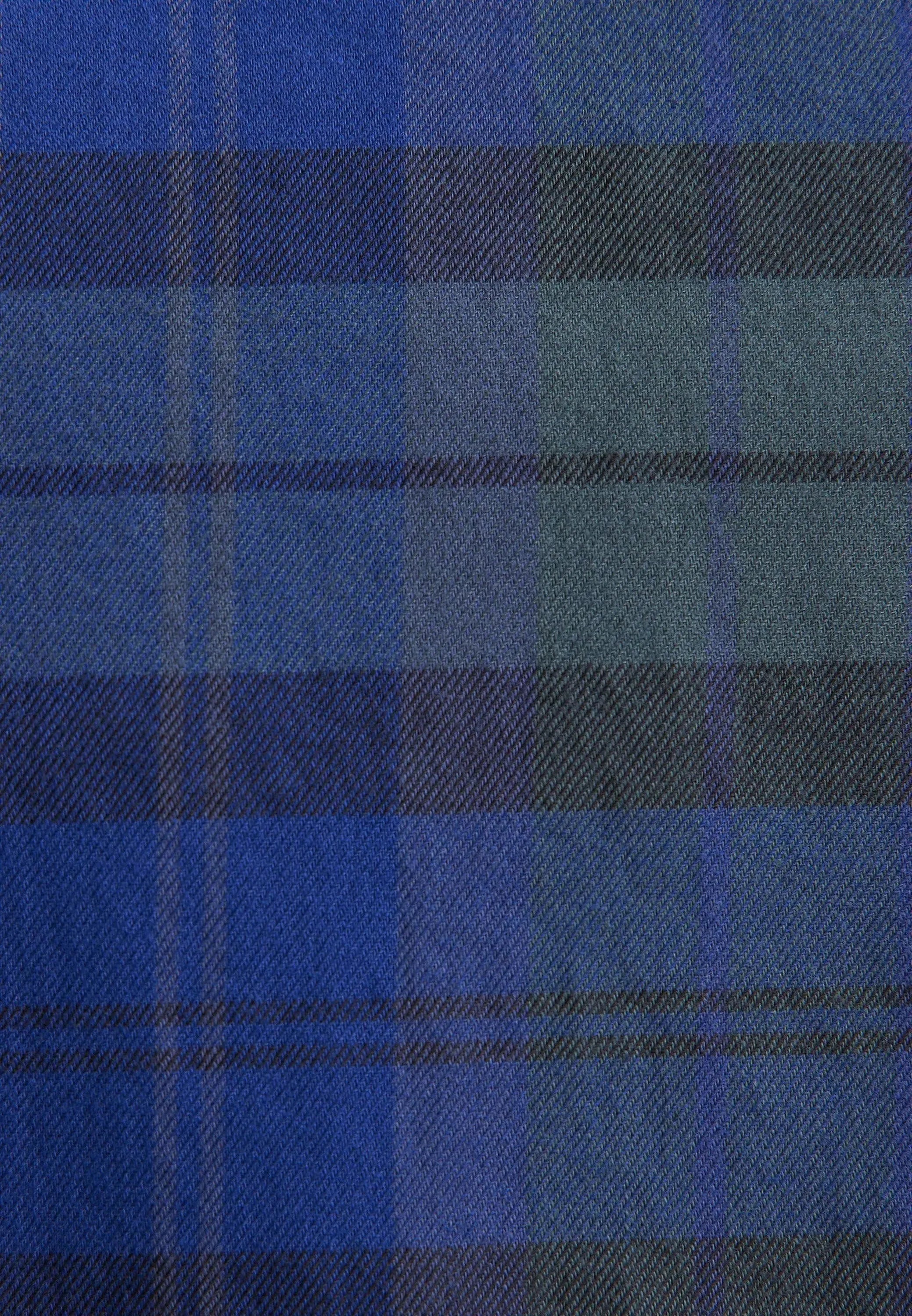 Slim Fit Spread Kent Check Flannel Shirt Dark Blue-seidensticker uk