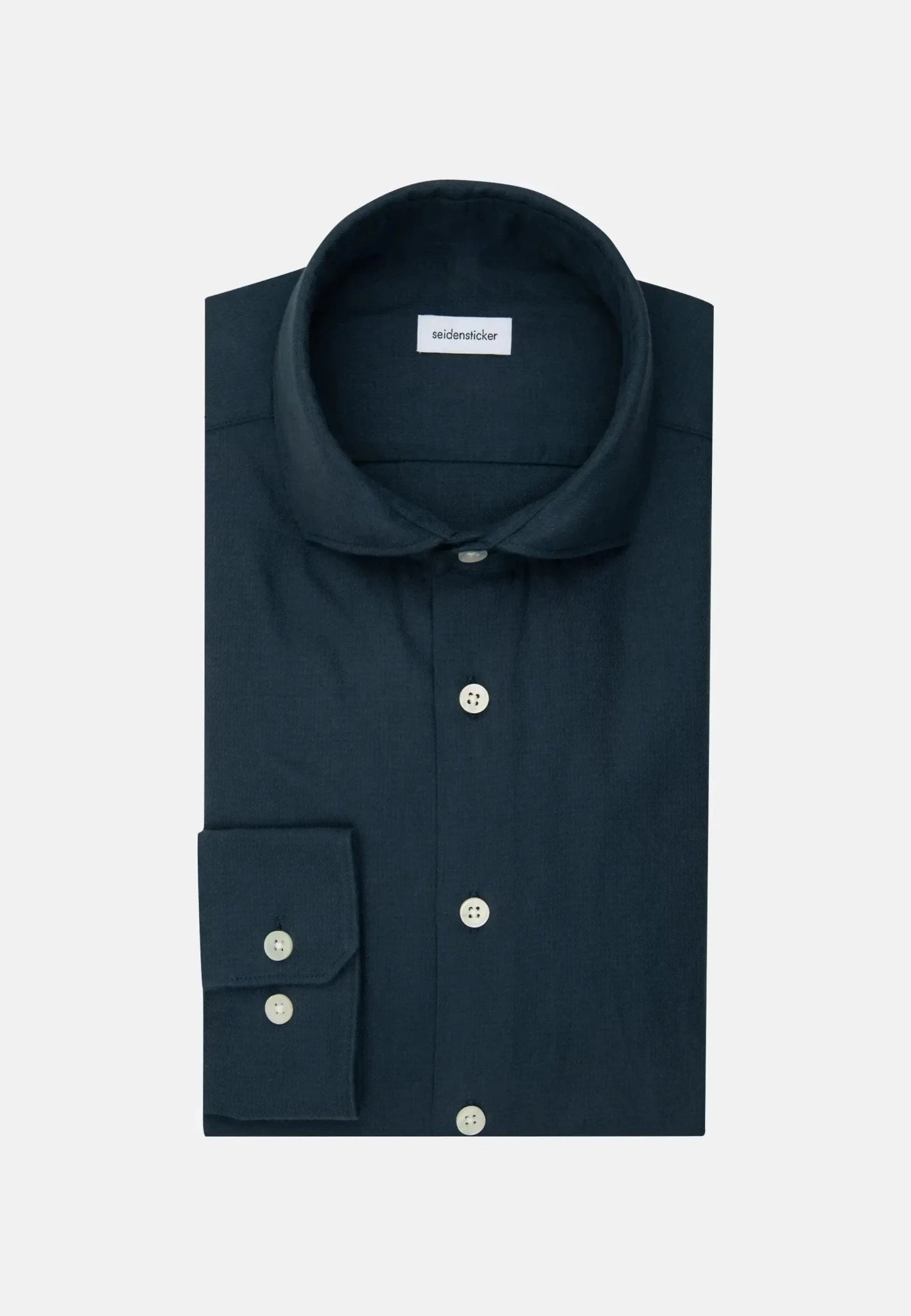 Seidensticker Slim Fit Spread Kent Pepita Flannel Shirt Dark Blue - 01.845583-18-38 - seidensticker.co.uk