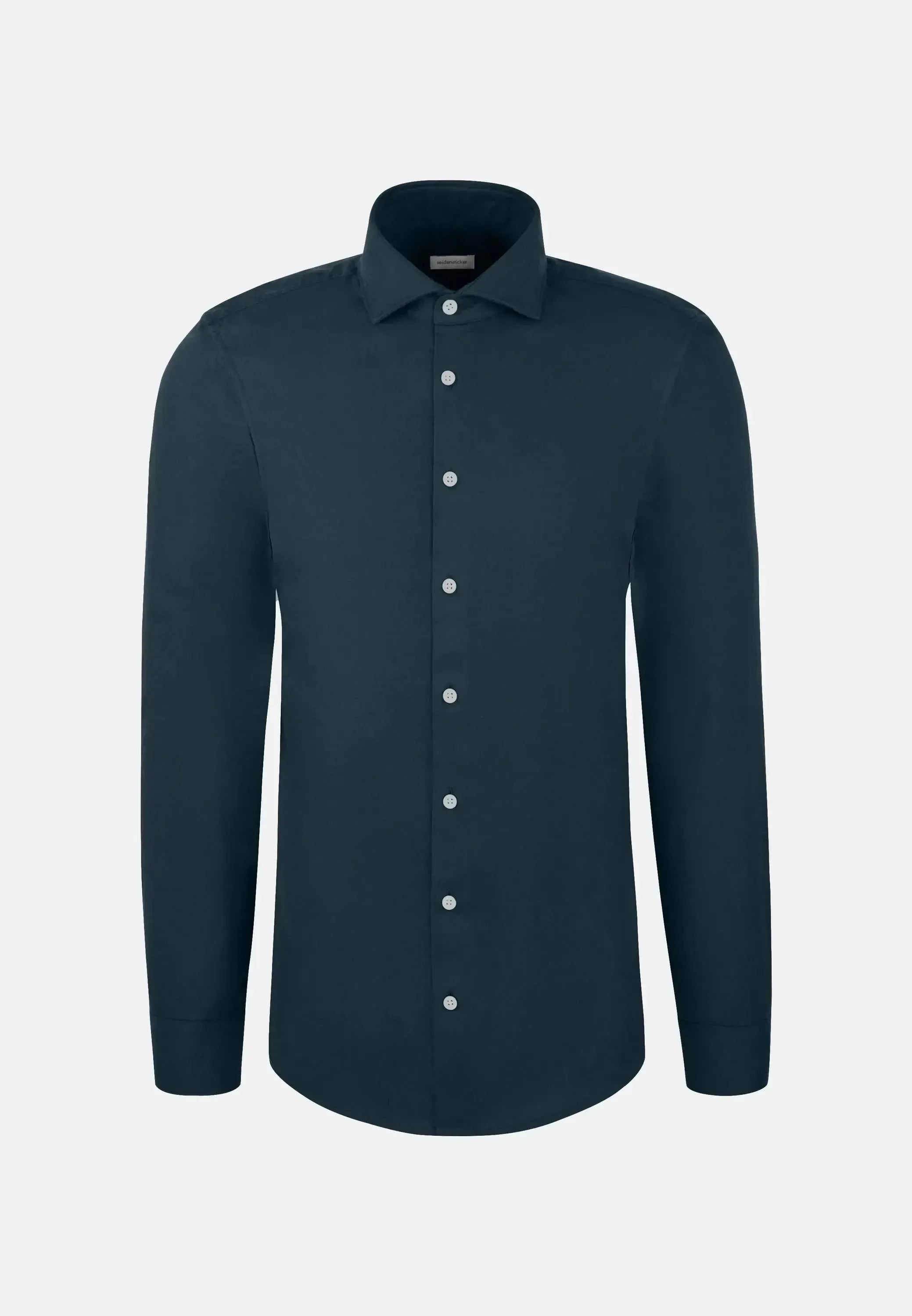 Slim Fit Spread Kent Pepita Flannel Shirt Dark Blue-seidensticker uk