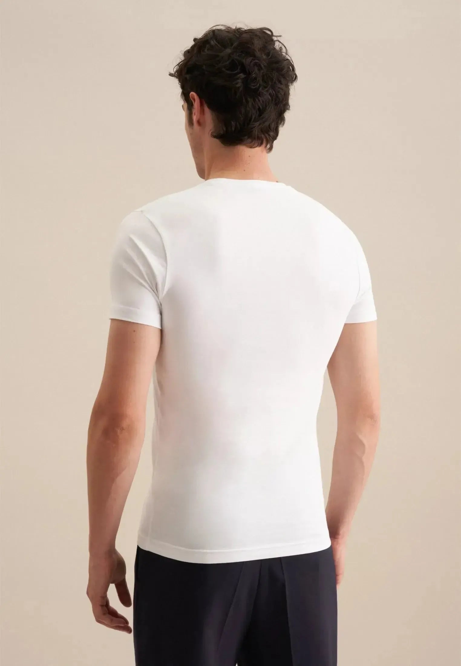 Stretch Cotton T-Shirt White-seidensticker uk