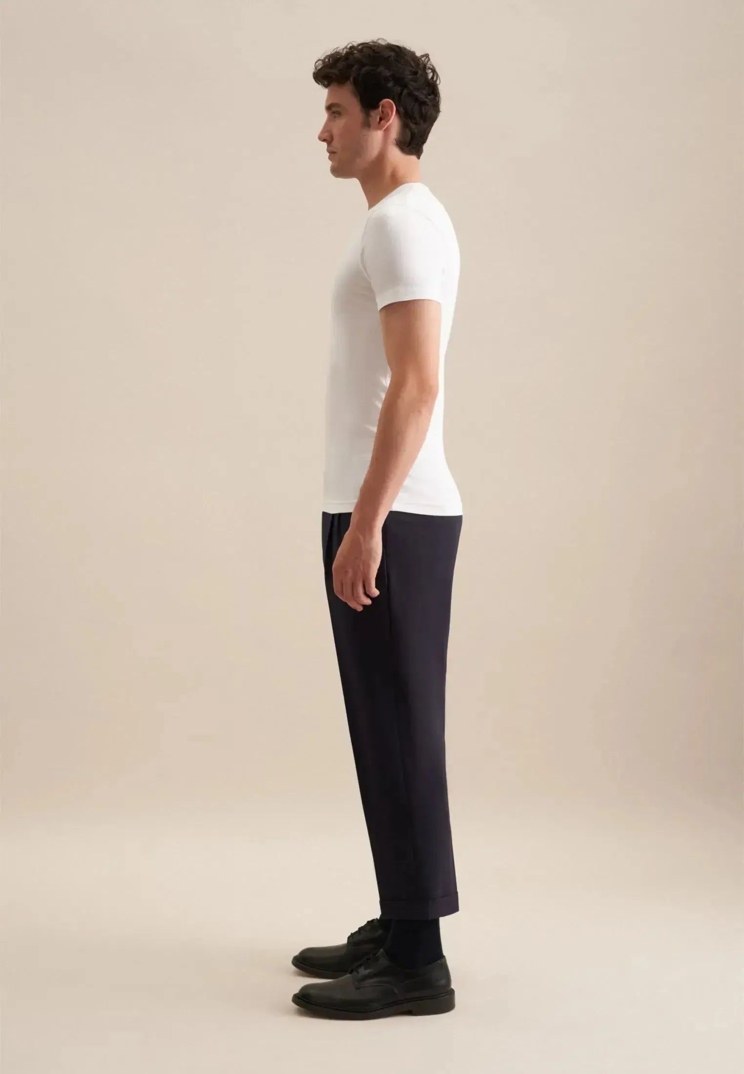 Stretch Cotton T-Shirt White-seidensticker uk