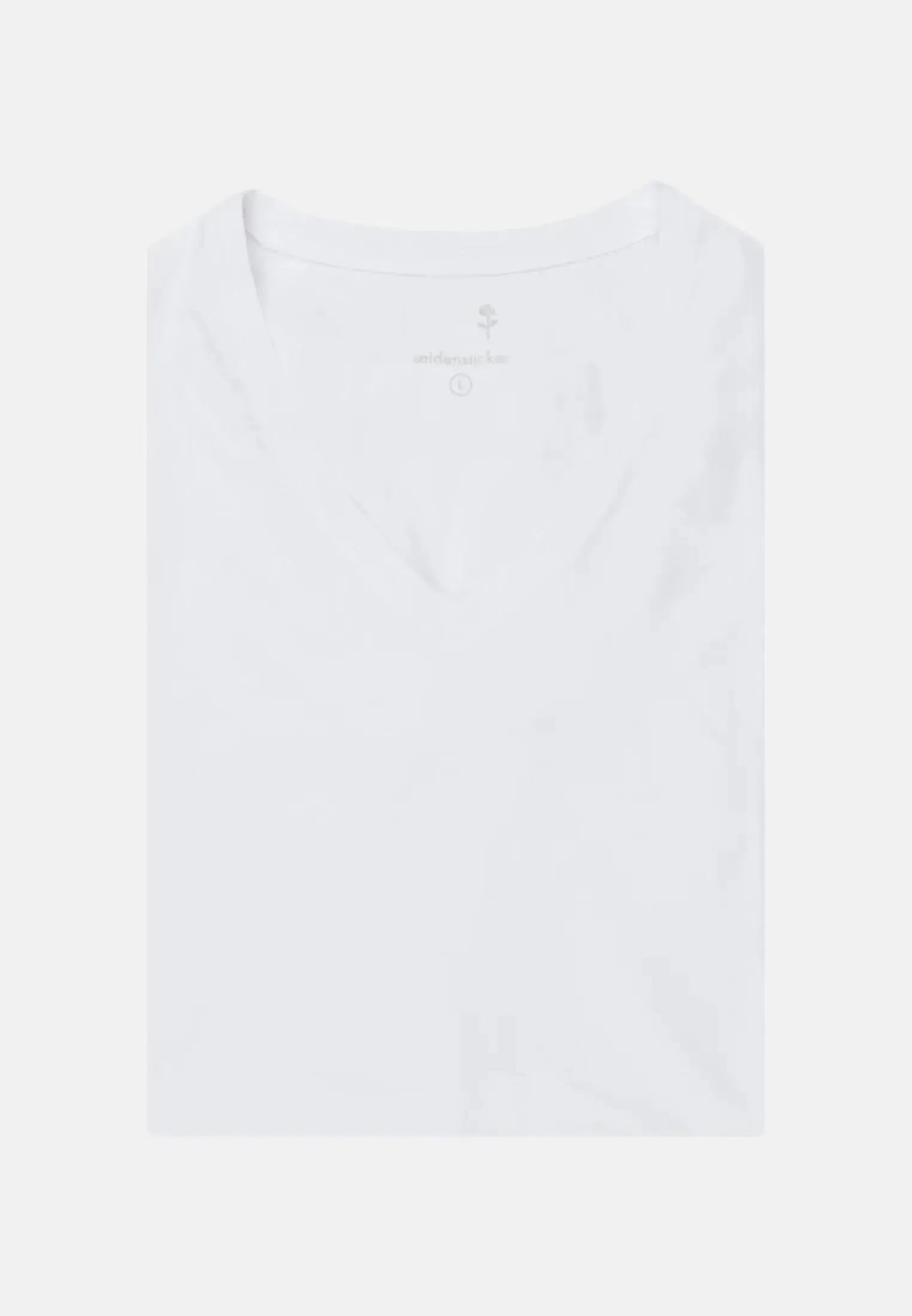 Stretch Cotton V-Neck T-Shirt White-seidensticker uk