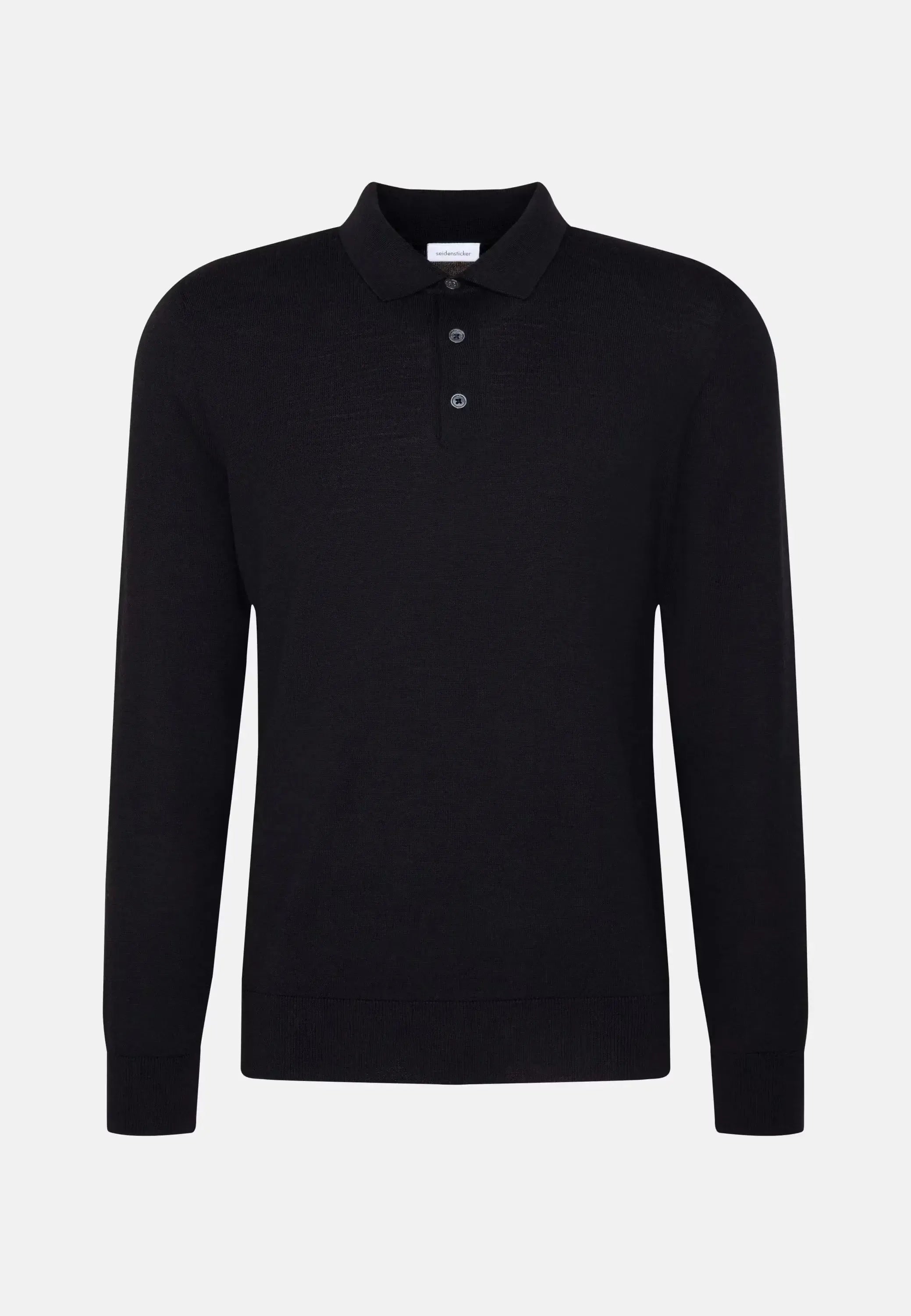 Merino Wool Polo Collar Knit Dark Blue-seidensticker uk